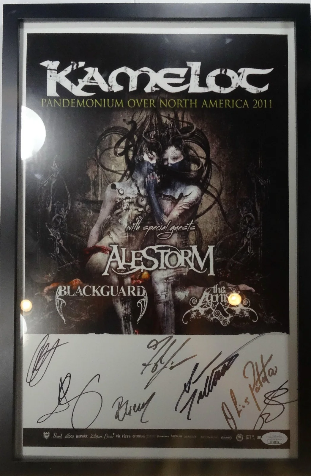 SIGNED KAMELOT W/ EPICA SIMONE SIMONS AUTOGRAPHED TOUR POSTER JSA COA # II10846, изображение 2