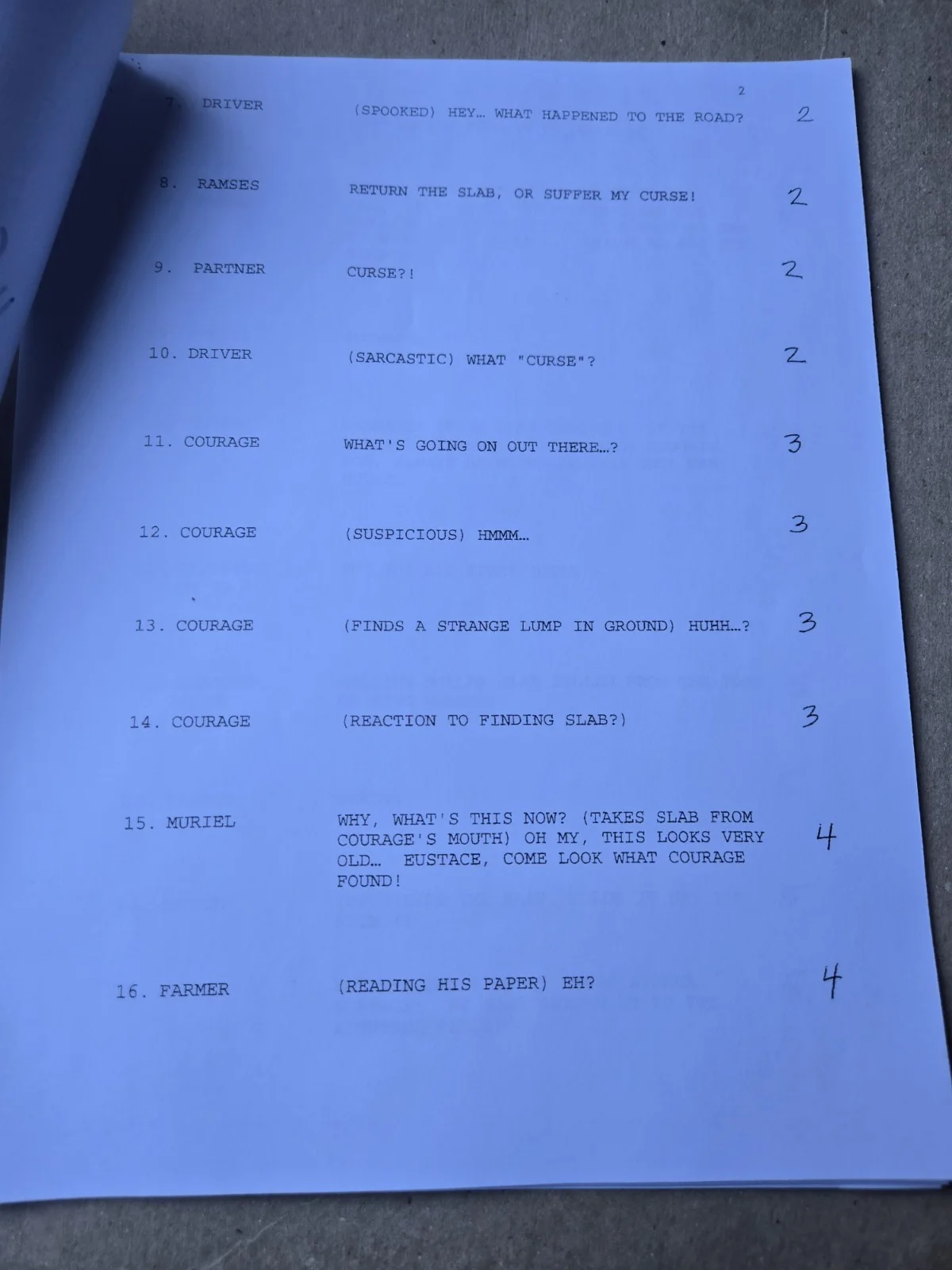 Marty Grabstein — Marty Grabstein Signed Courage The Cowardly Dog King Ramses Script copy/SKETCH!, image 4