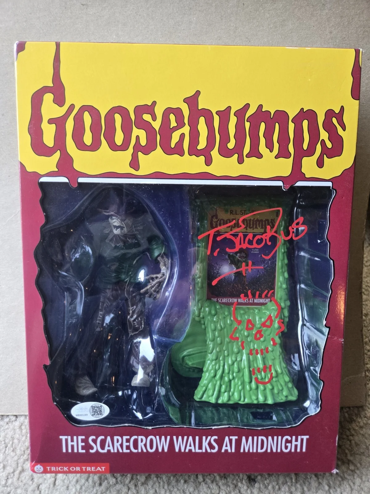 TIM JACOBUS — Tim Jacobus SIGNED Goosebumps Trick or Treat Studios Figure! SKETCH! JSA COA