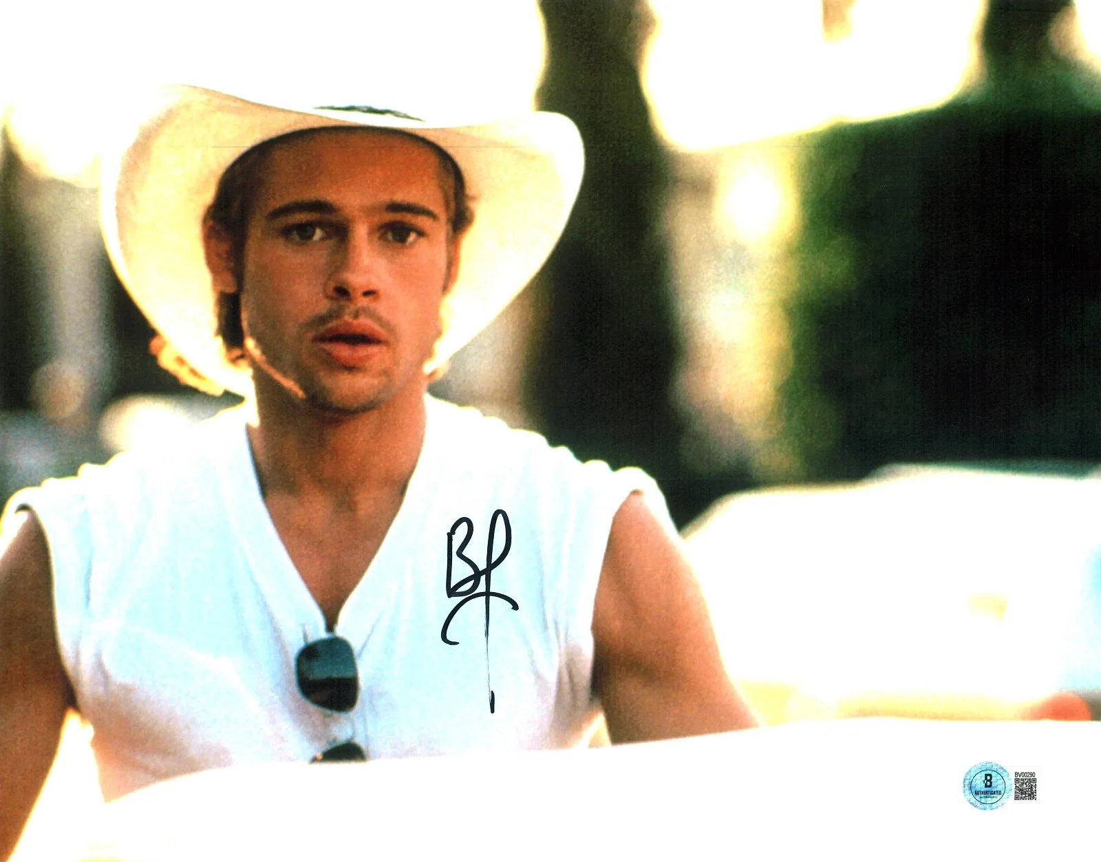 BRAD PITT — BRAD PITT SIGNED AUTOGRAPH 11X14 PHOTO THELMA & LOUISE BAS BECKETT