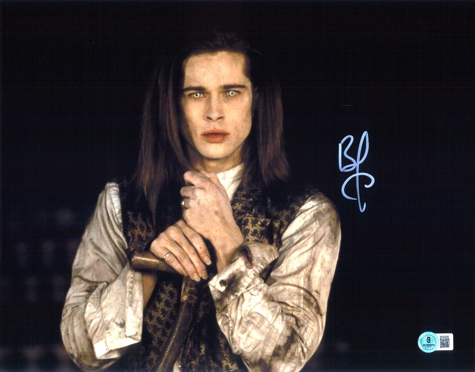 BRAD PITT — BRAD PITT SIGNED AUTOGRAPH 11X14 PHOTO INTERVIEW WITH THE VAMPIRE BAS BECKETT