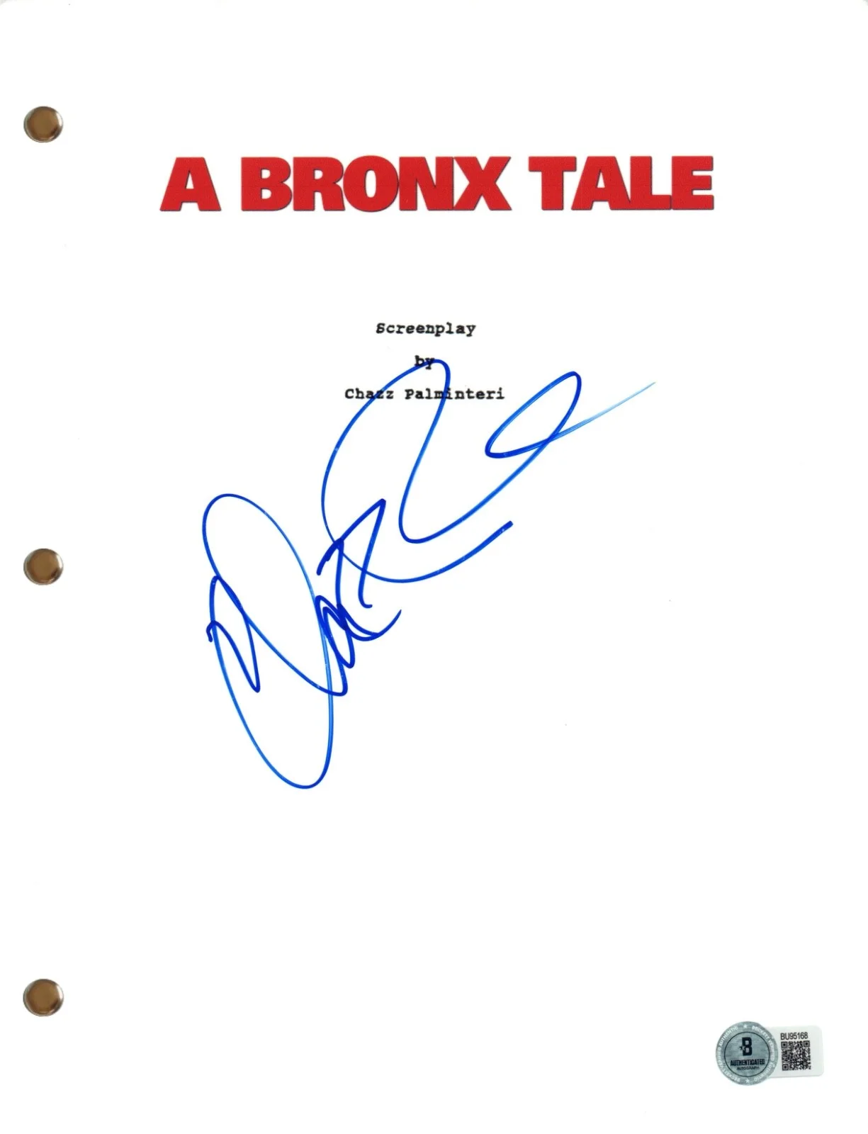 Chazz Palminteri — Chazz Palminteri Signed Autograph A Bronx Tale Movie Script Screenplay BAS COA, image 2