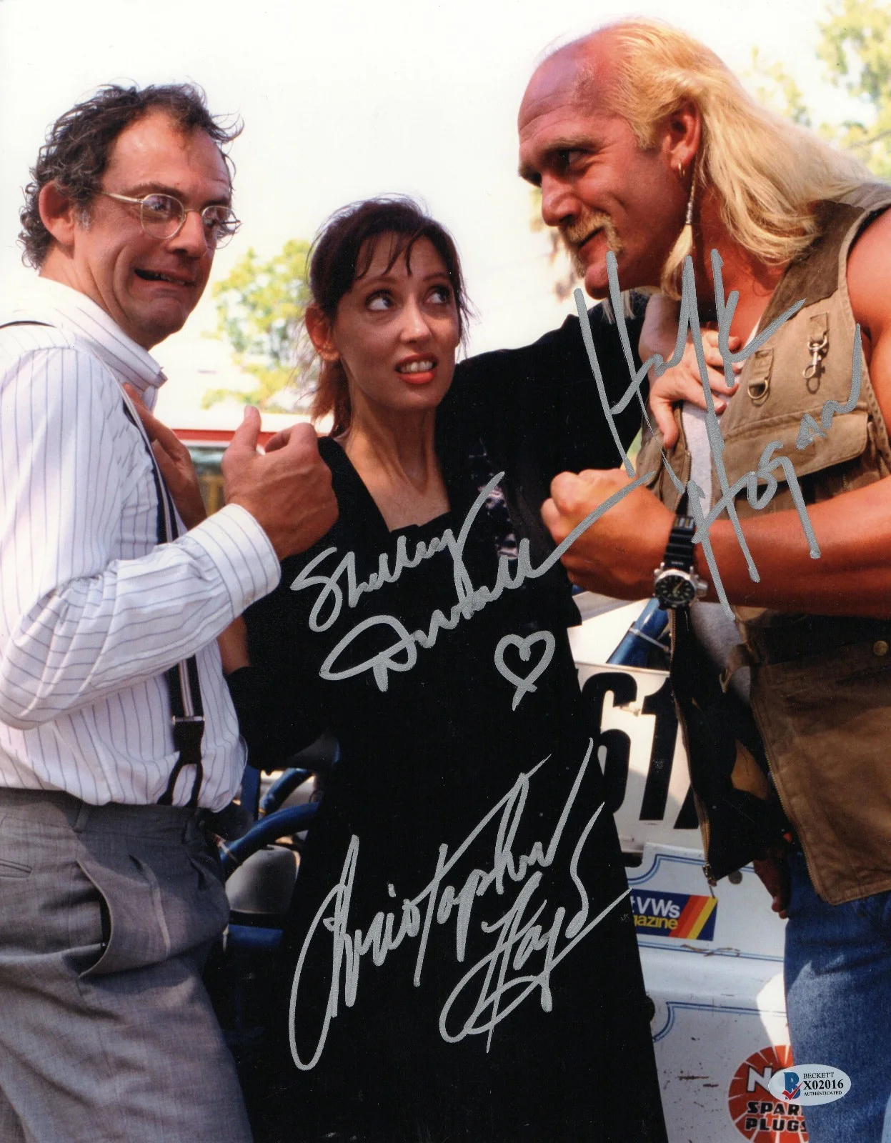 Hulk Hogan, Christopher Lloyd & Shelley Duvall — Hulk Hogan Christopher Lloyd Shelley Duvall Signed Suburban Commando 11x14 BAS