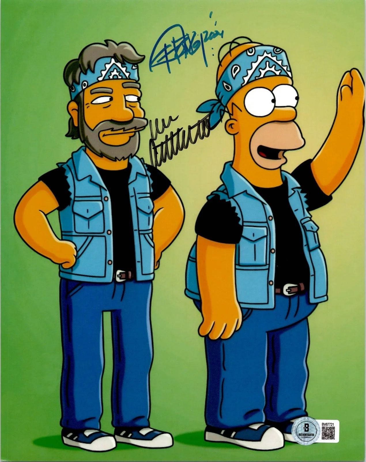 Dan Castellaneta, Tommy Chong — DAN CASTELLANETA & TOMMY CHONG SIGNED 8X10 PHOTO THE SIMPSONS BECKETT BAS COA
