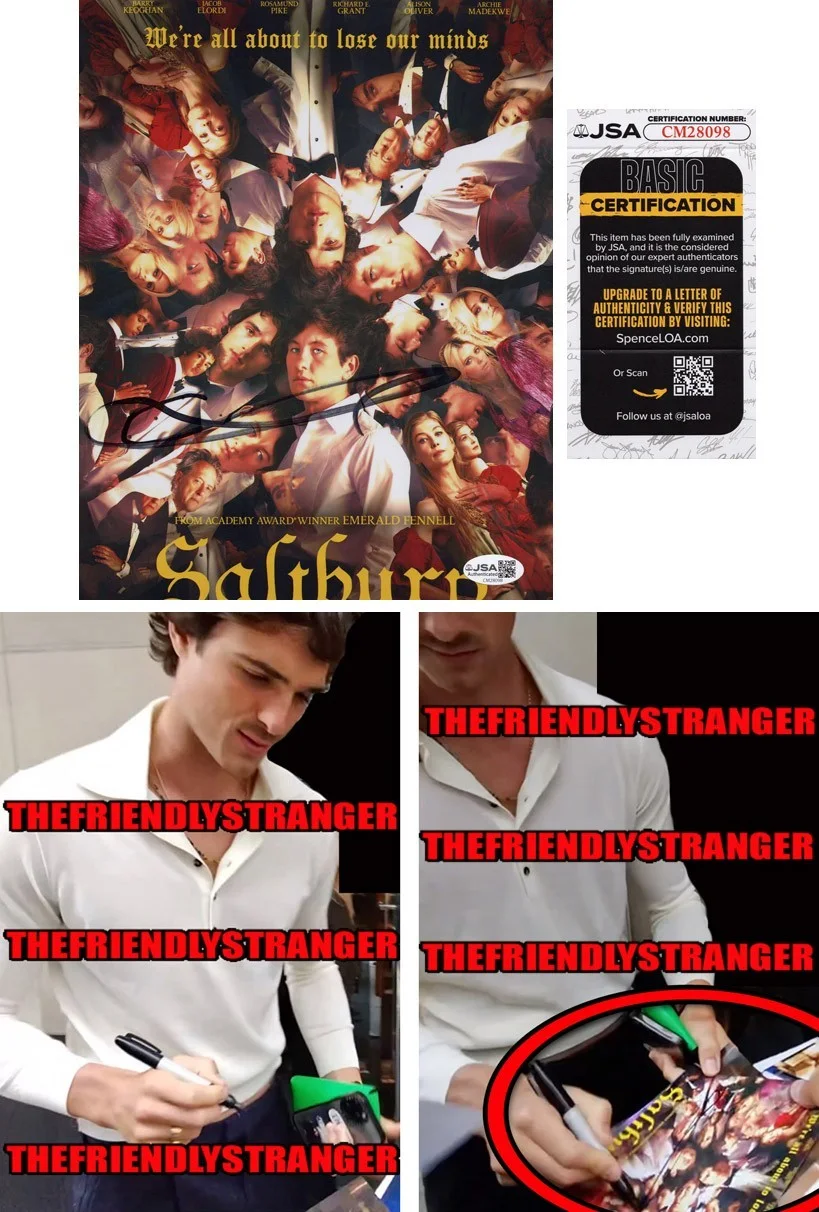JACOB ELORDI — Jacob Elordi signed "SALTBURN" 8x10 Photo EXCT PROOF d Hot SEXY Euphoria JSA COA