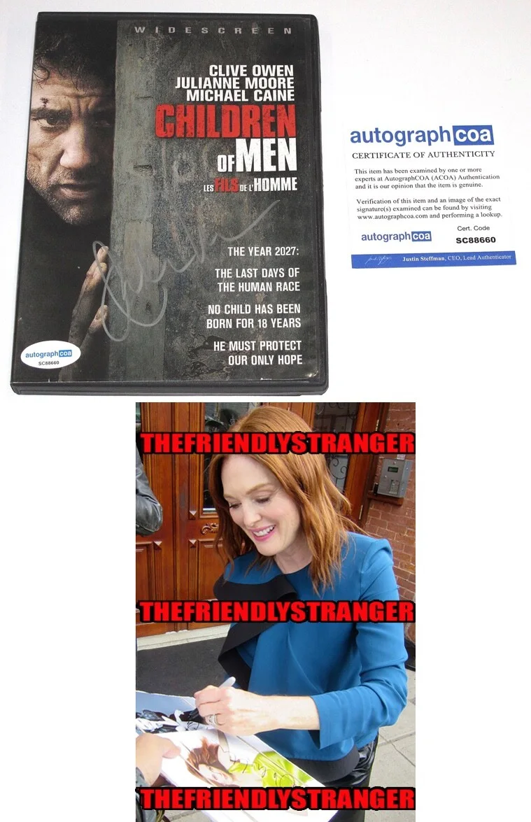 Julianne Moore — Julianne Moore signed "CHILDREN OF MEN" DVD Autographed Proof ACOA COA Rare