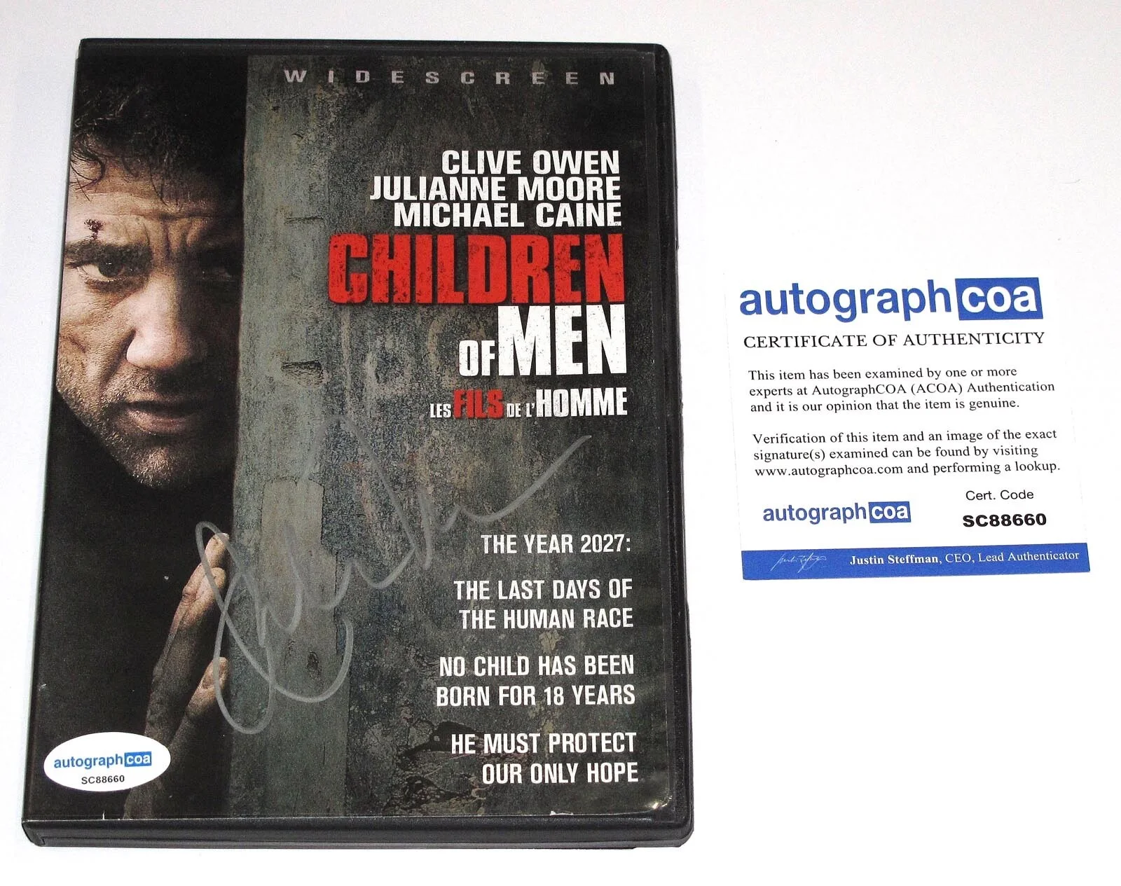 Julianne Moore — Julianne Moore signed "CHILDREN OF MEN" DVD Autographed Proof ACOA COA Rare, image 3