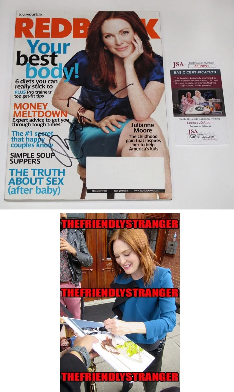 JULIANNE MOORE — Julianne Moore signed "REDBOOK" Magazine PROOF The Big Lebowski JSA COA Rare