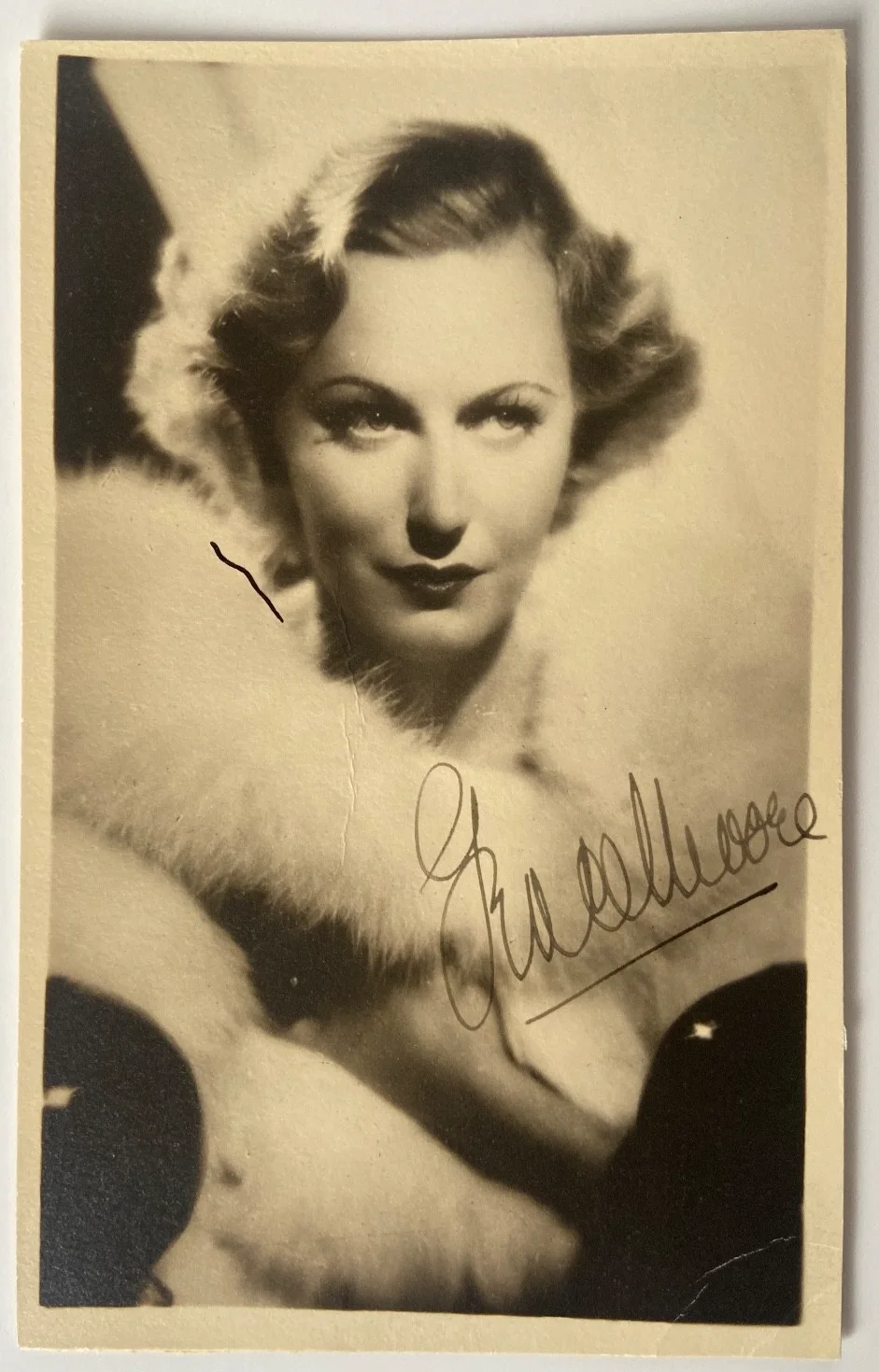 Grace Moore- Actress -Signed 3&1/2 x 5&1/2 B/W Photo- "Deceased 1947", image 3