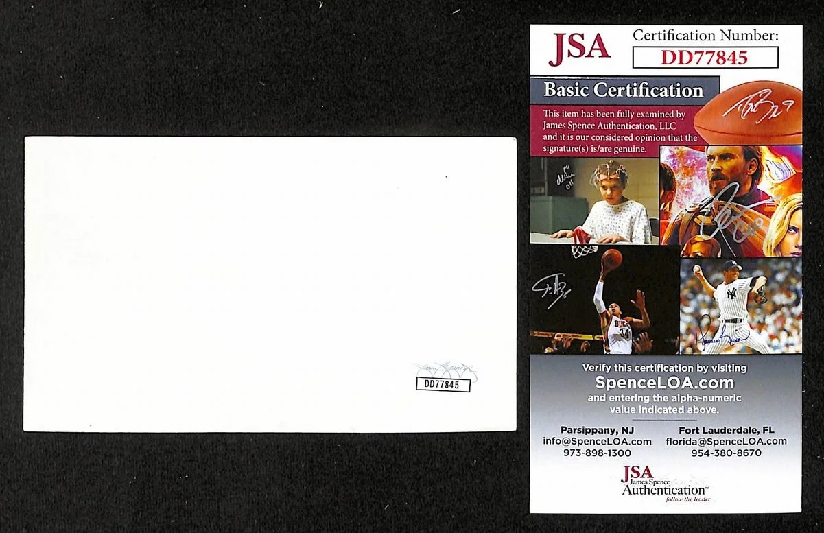 Thomas Keneally Author Signed/Inscr 3x5 Index Card "Schindler's Ark" JSA 204201, изображение 2