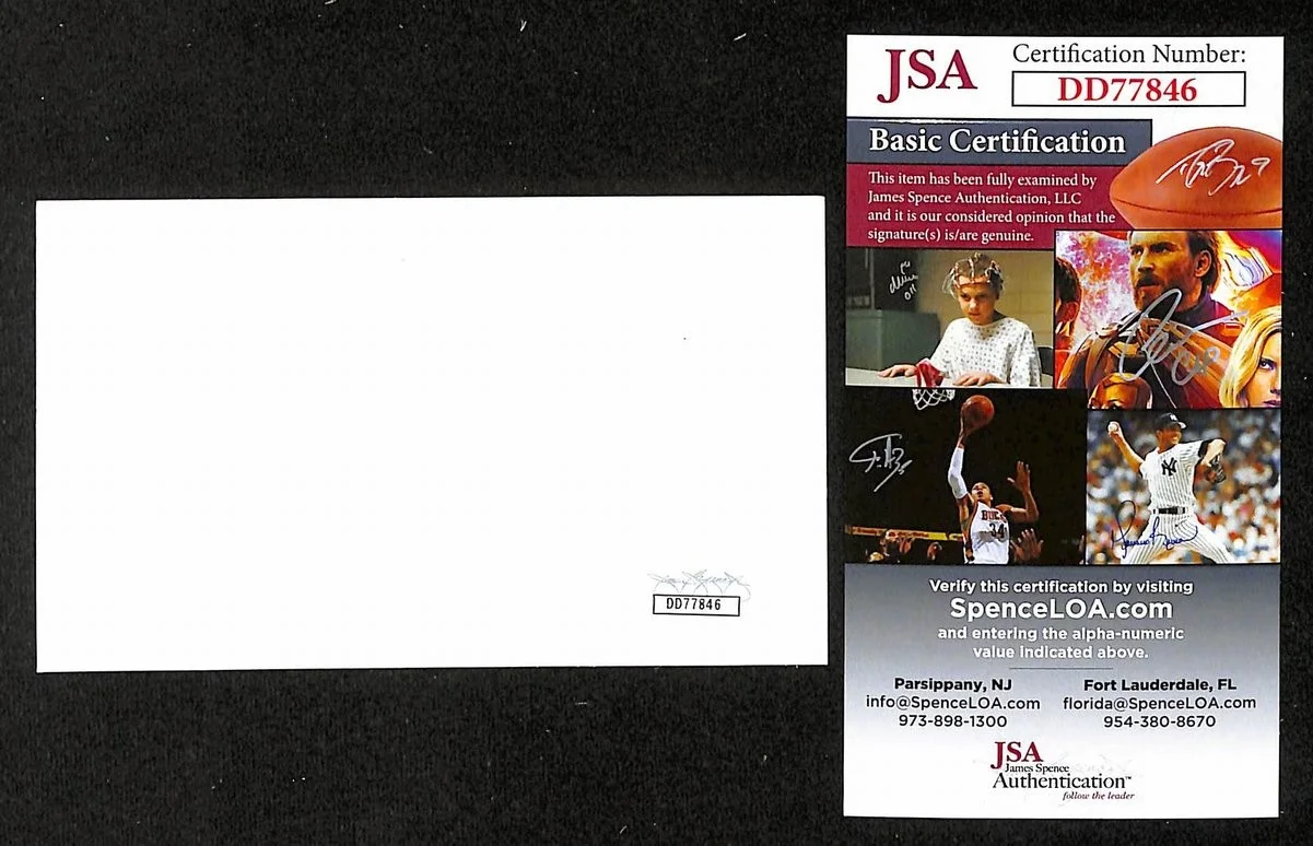 Pierre Salinger Signed/Auto 3x5 Index Card Journalist/Press Secretary JSA 204200, image 2