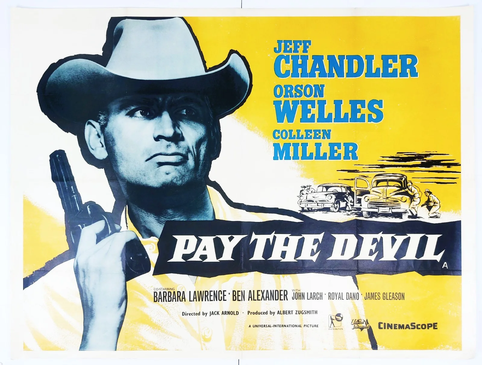 PAY THE DEVIL ORIGINAL UK QUAD FILM POSTER 1957, image 2