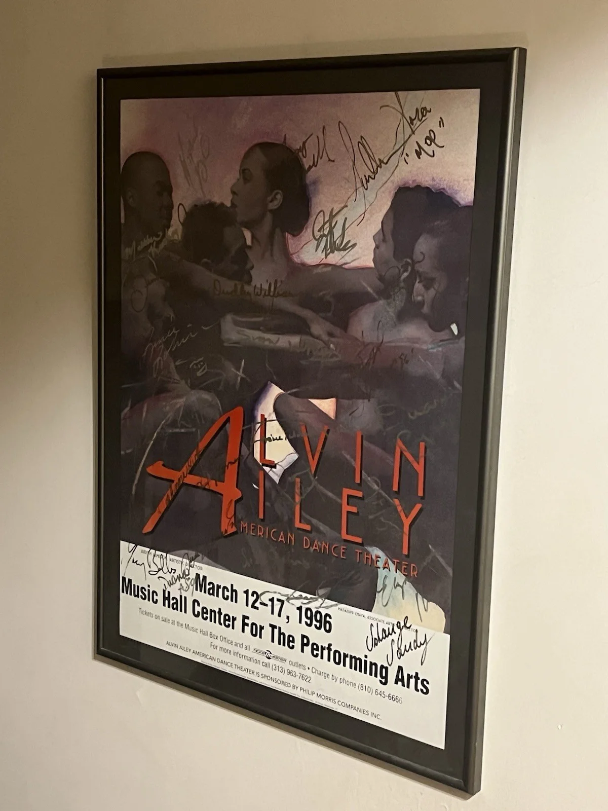 Alvin Ailey American Dance Theater Signed Poster March 12-17, 1996 Music Hall C…, изображение 5
