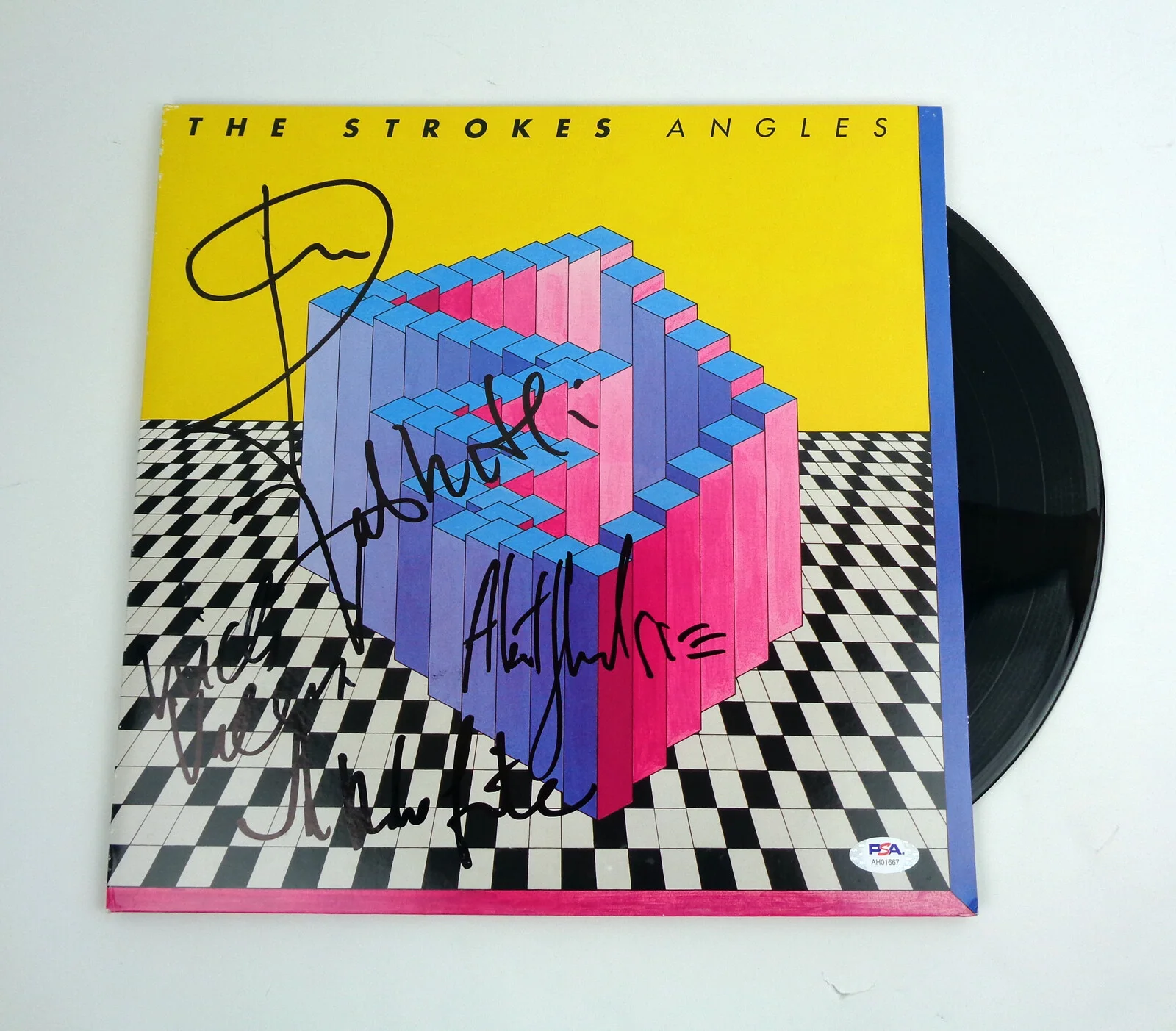 The Strokes — The Strokes Full Band Signed Autograph Angles Vinyl Record Album PSA/DNA COA, изображение 2