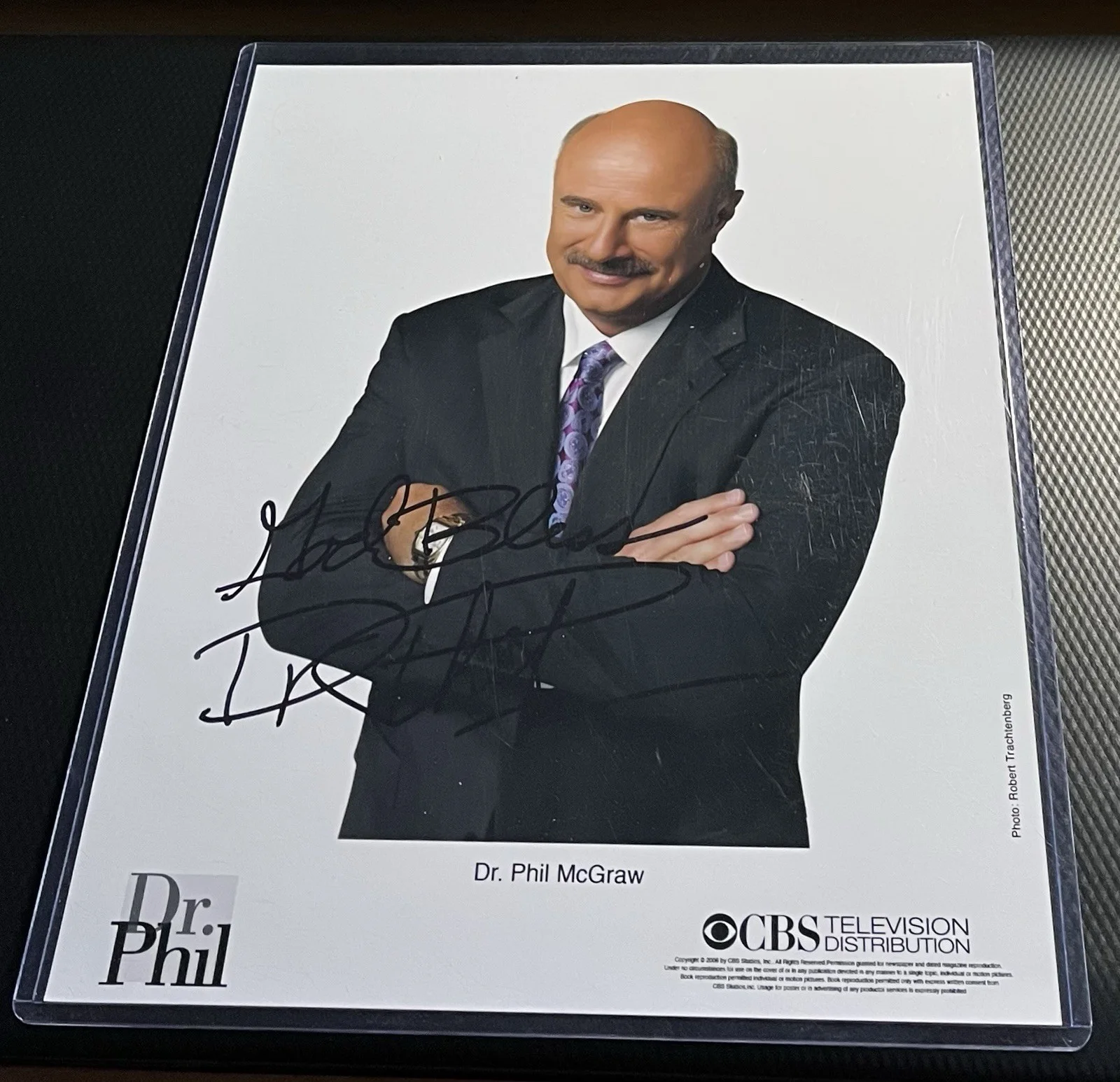 Dr. Phil McGraw CBS Television Autopen Signed 8x10 Promo Photo w/ COA Top Loader, image 3