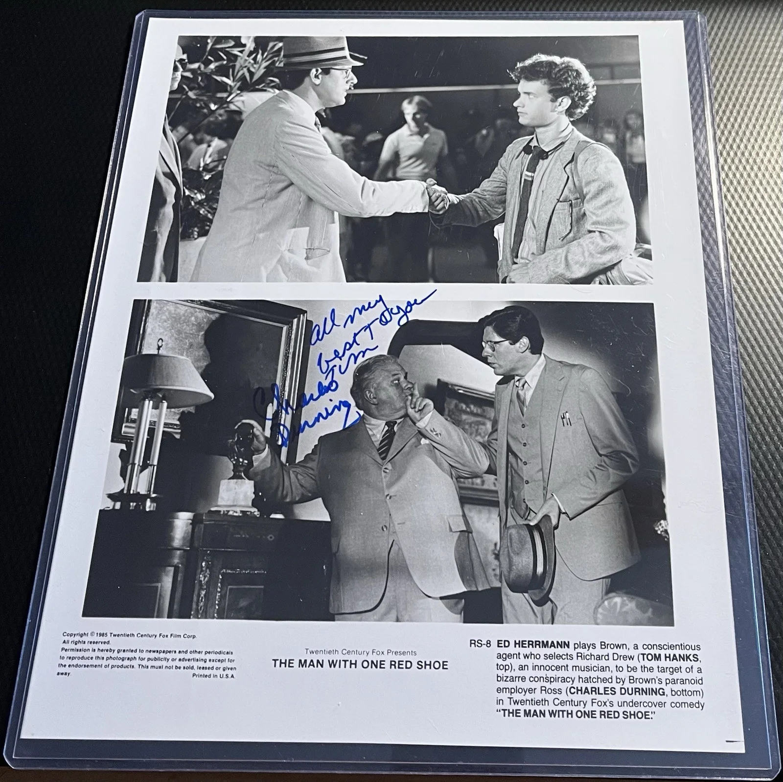 Charles Durning — Charles Durning Man With Red Shoe Signed 8x10 Photo w/ COA Top Loader, Tom Hanks, изображение 3