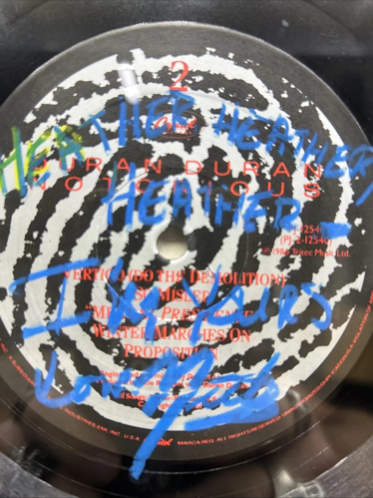 NICK RHODES — DURAN DURAN NICK RHODES SIGNED FRAMED 12” VINYL ALBUM “NOTORIOUS” REALLY COOL, image 3