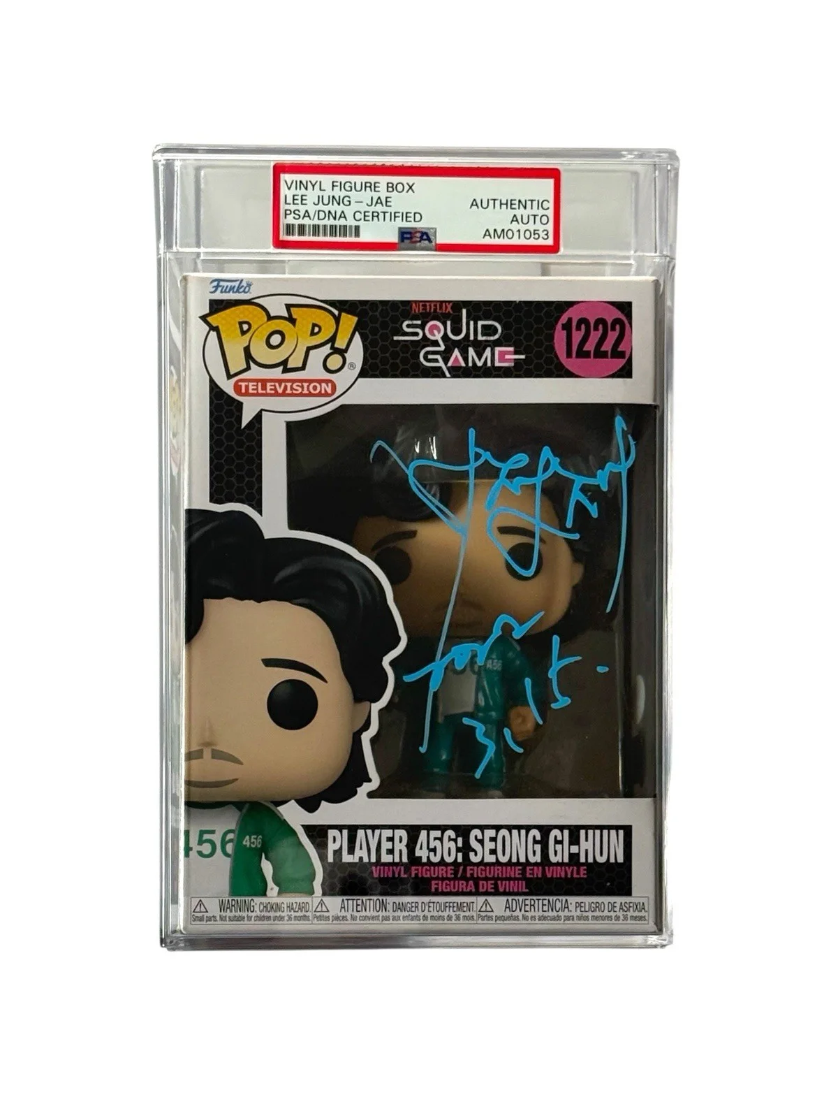 Lee Jung-Jae — LEE JUNG-JAE SIGNED AUTOGRAPH SQUID GAMES FUNKO POP ENCAPSULATED BECKETT + PSA, изображение 2