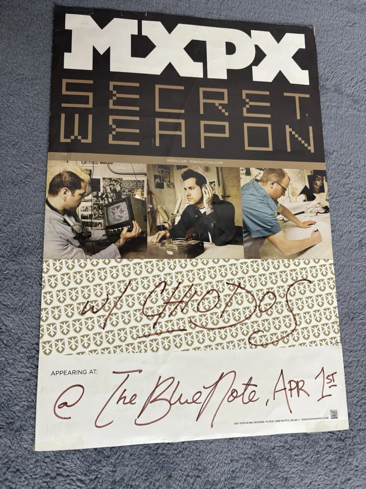 MxPX Secret Weapon Signed Autographed Poster, image 5