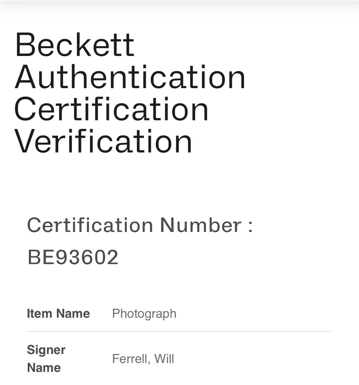 Will Ferell — WILL FERRELL SIGNED 'ANCHORMAN' 12x18 MOVIE PHOTO BECKETT BE93602 COA, image 4