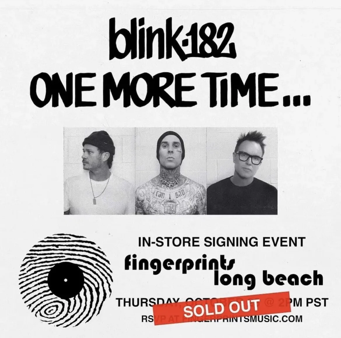 BLINK 182 SIGNED AUTOGRAPH VINYL TRAVIS BARKER MARK HOPPUS TOM DELONGE BECKETT-D, изображение 4
