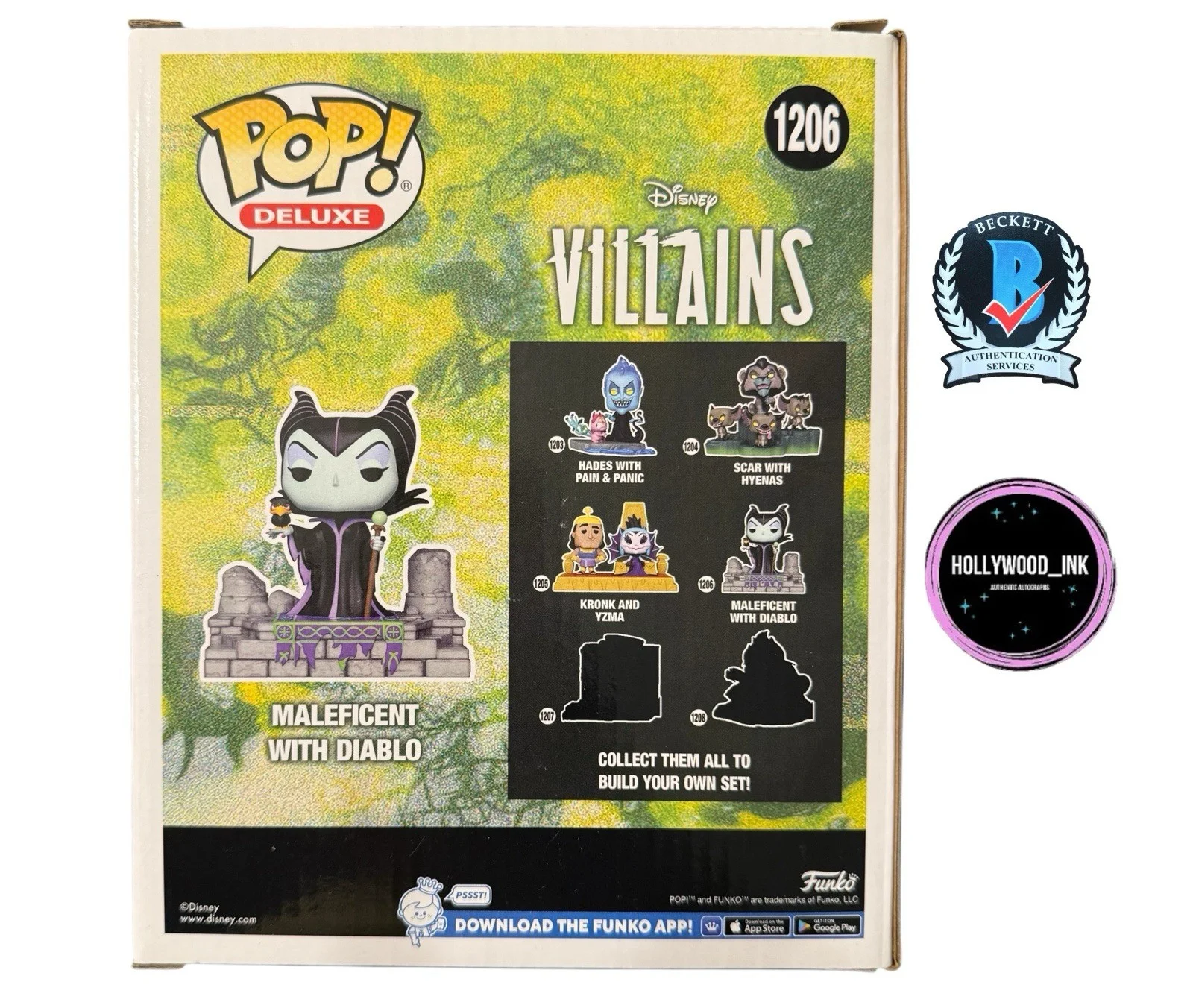 Angelina Jolie — ANGELINA JOLIE SIGNED AUTOGRAPH MALEFICENT W/DIABLO JUMBO FUNKO BECKETT BS14961, изображение 2