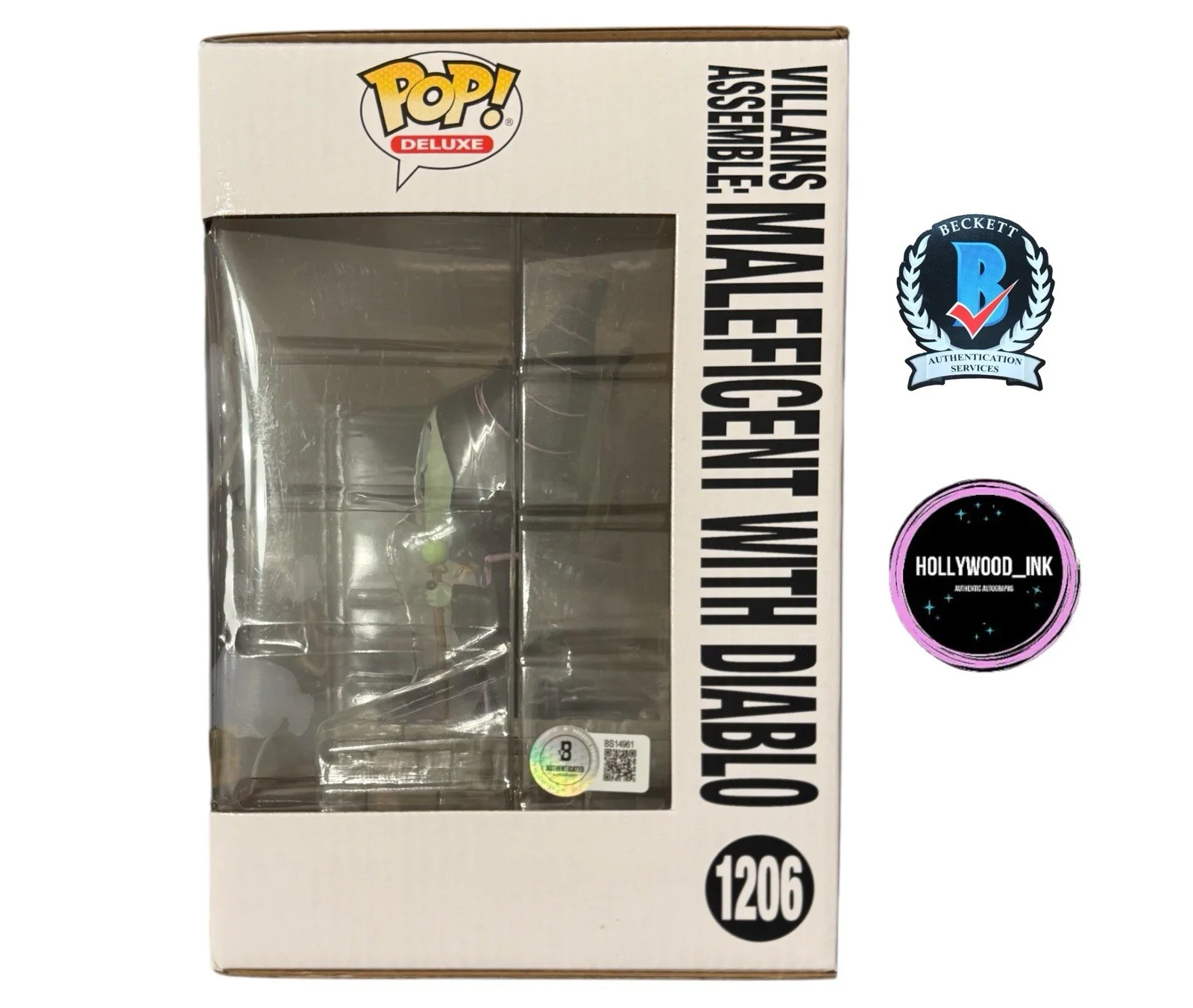 Angelina Jolie — ANGELINA JOLIE SIGNED AUTOGRAPH MALEFICENT W/DIABLO JUMBO FUNKO BECKETT BS14961, изображение 3
