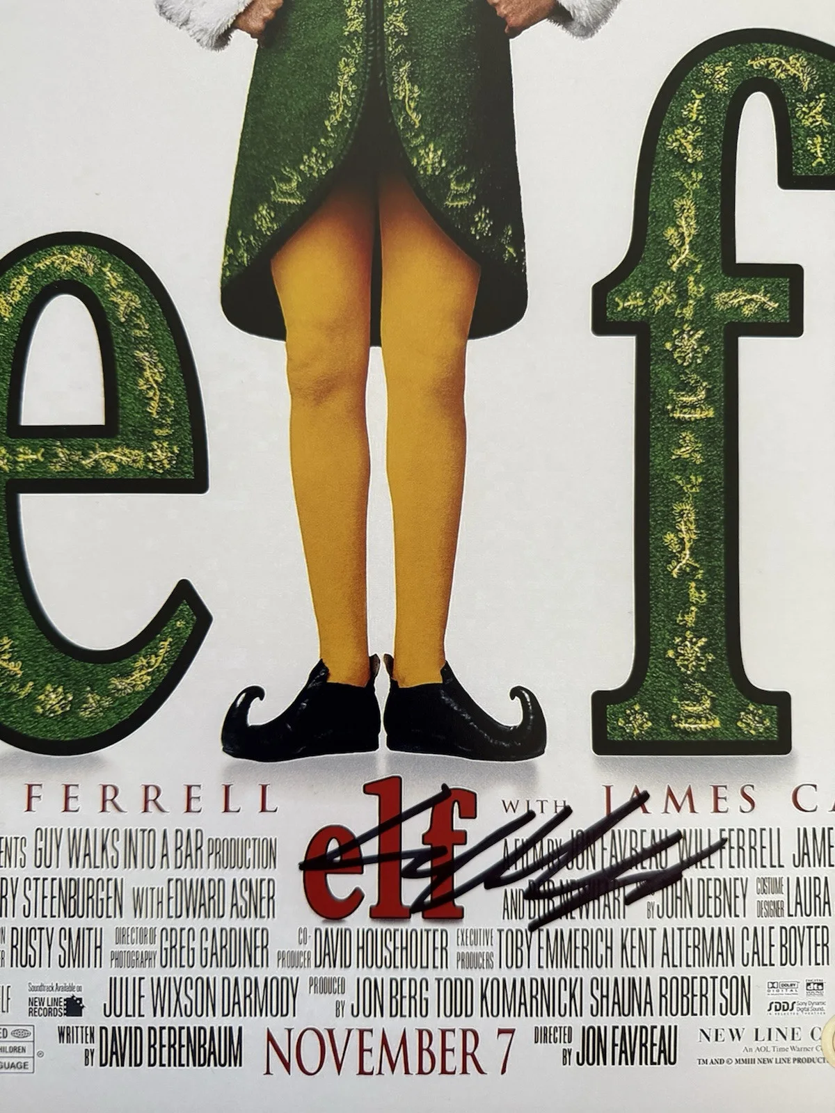 Will Ferell — WILL FERRELL “ELF” SIGNED AUTOGRAPH 12x18 MOVIE PHOTO BECKETT COA, image 2
