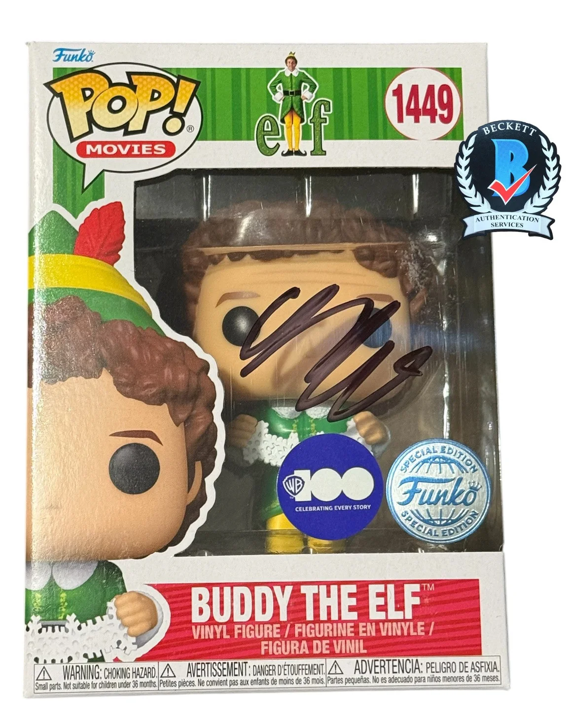 Will Ferrell — WILL FERRELL SIGNED AUTOGRAPH BUDDY ELF FUNKO #1449 BECKETT COA BQ97085, изображение 2