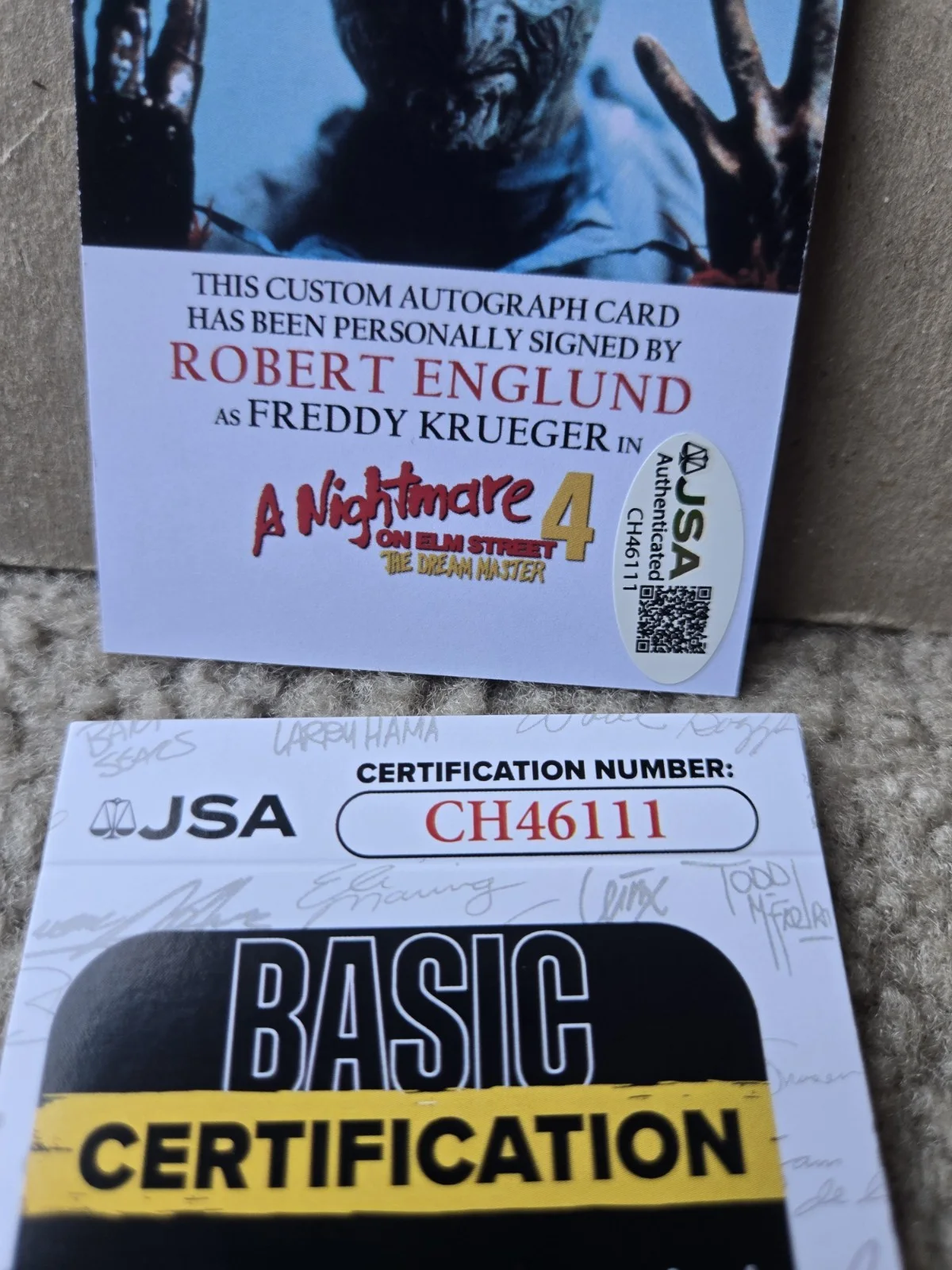 Robert Englund Signed Freddy Krueger Custom Trading Card! JSA COA, image 4