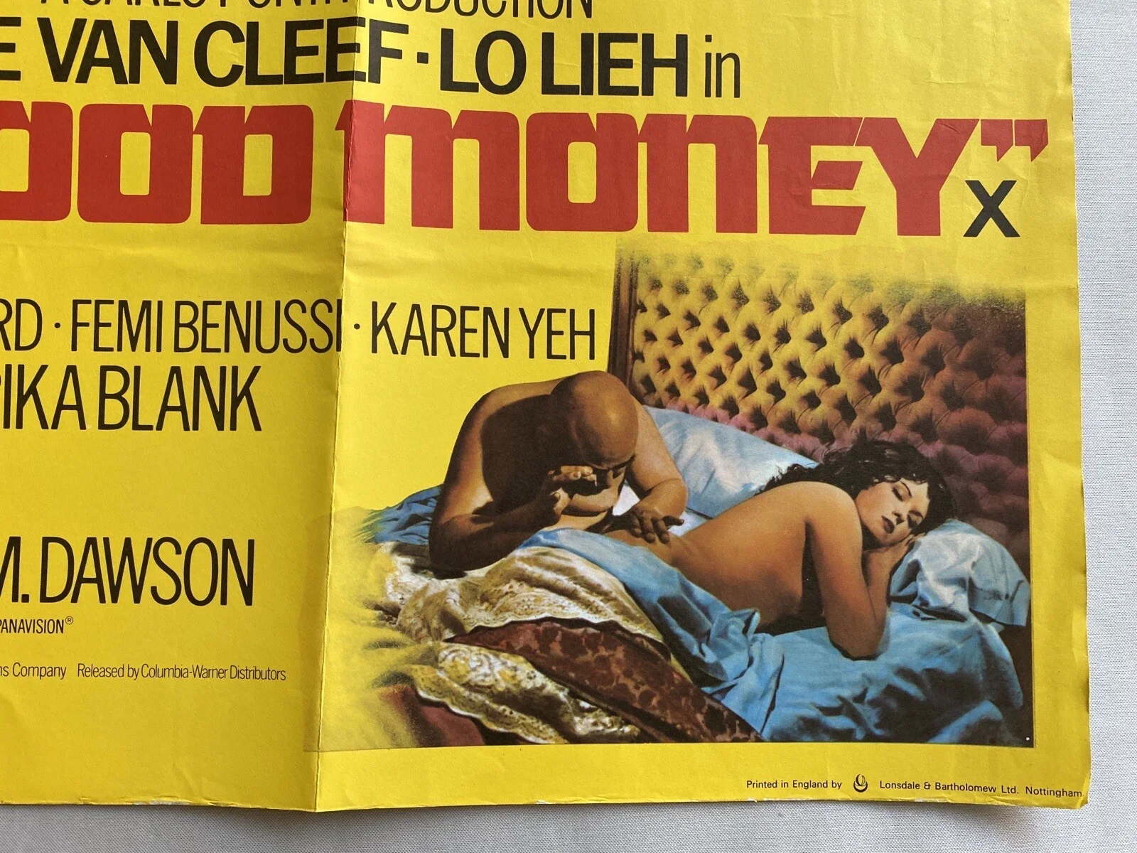 LEPKE / BLOOD MONEY - DOUBLE BILL UK QUAD (30"x 40") ORIGINAL CINEMA POSTER, изображение 4