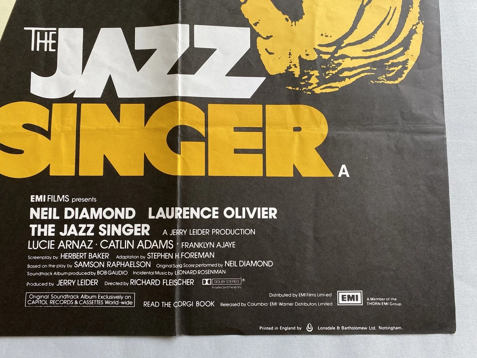 KRAMER V KRAMER / JAZZ SINGER QUAD (30"x 40") ORIGINAL VINTAGE CINEMA POSTER, image 3