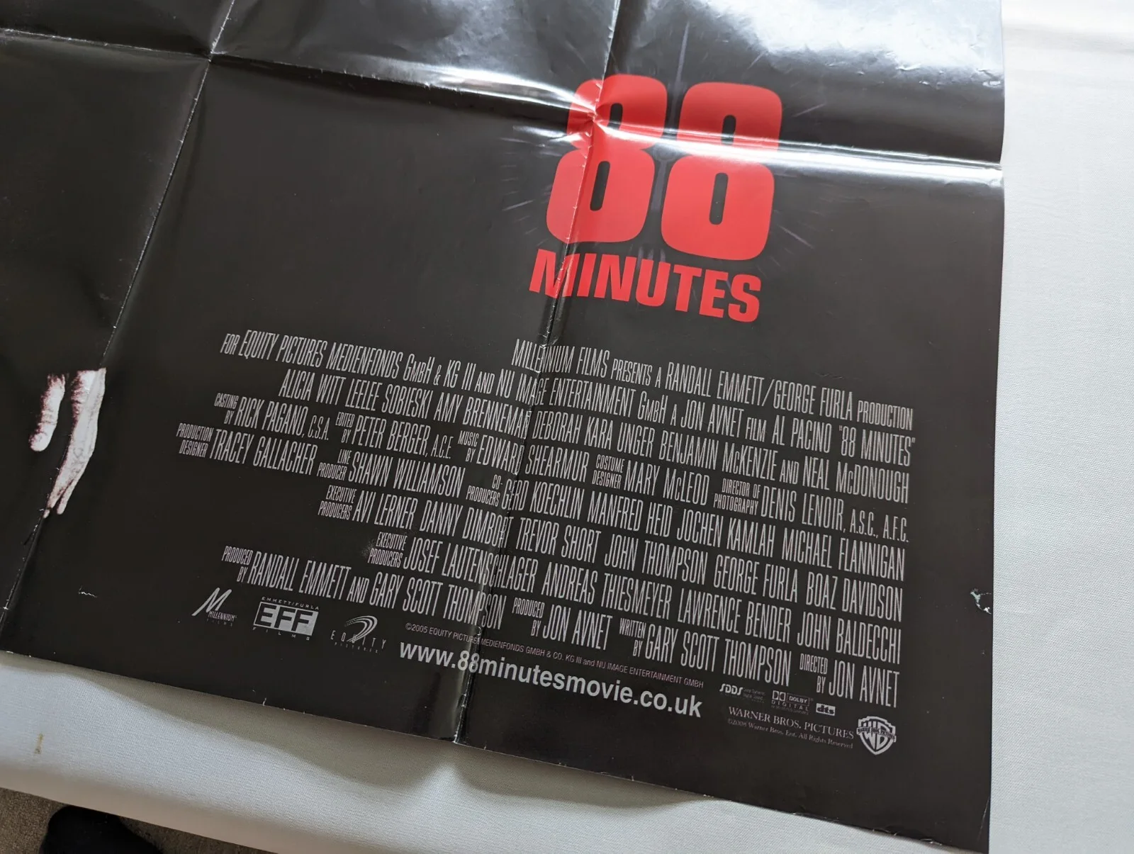 88 Minutes 2008 Cinema Poster UK Original Quad - Al Pacino, изображение 4