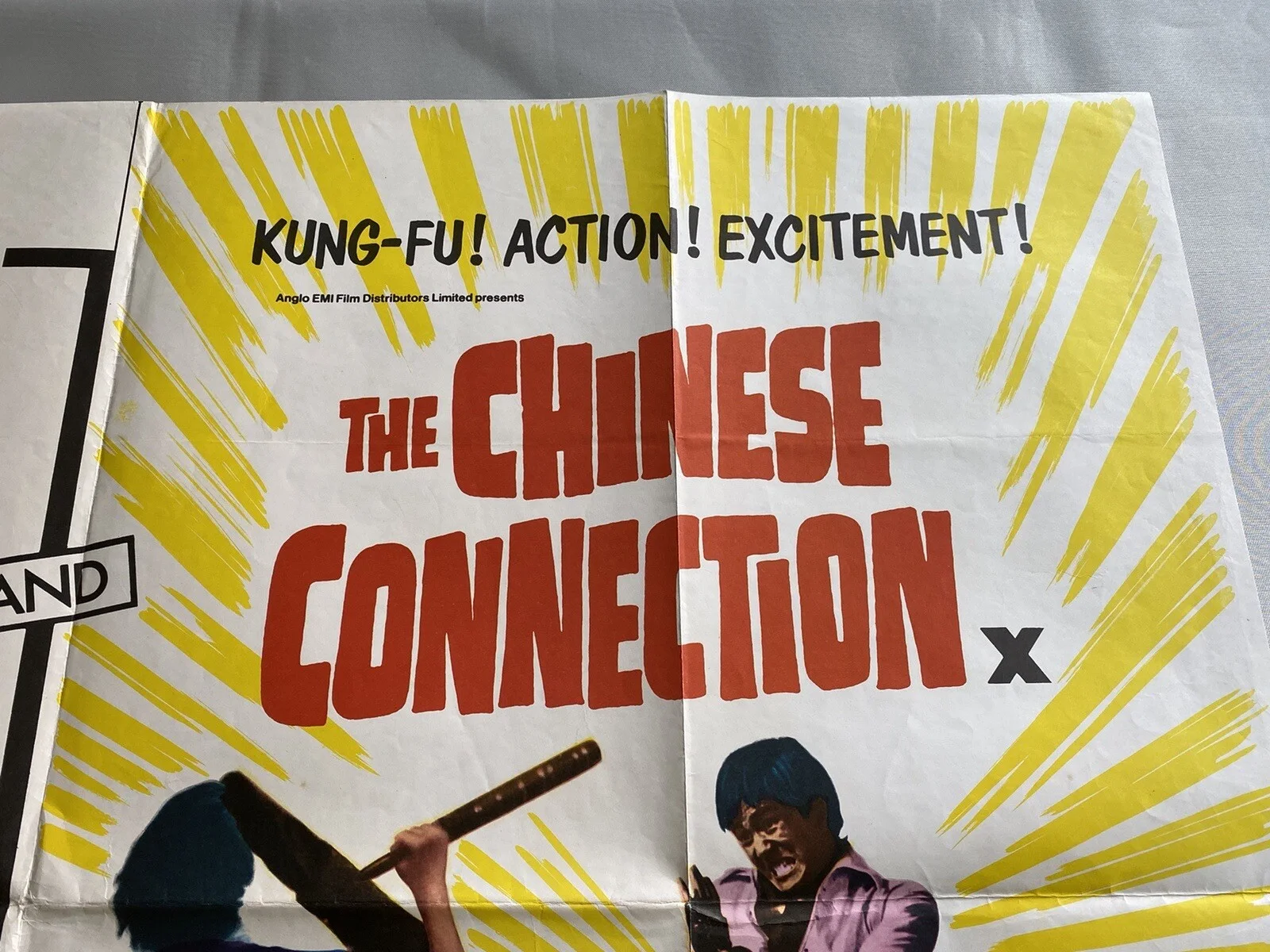 MAN AT THE TOP / CHINESE CONNECTION - UK QUAD (30"x 40") ORIGINAL CINEMA POSTER, изображение 2
