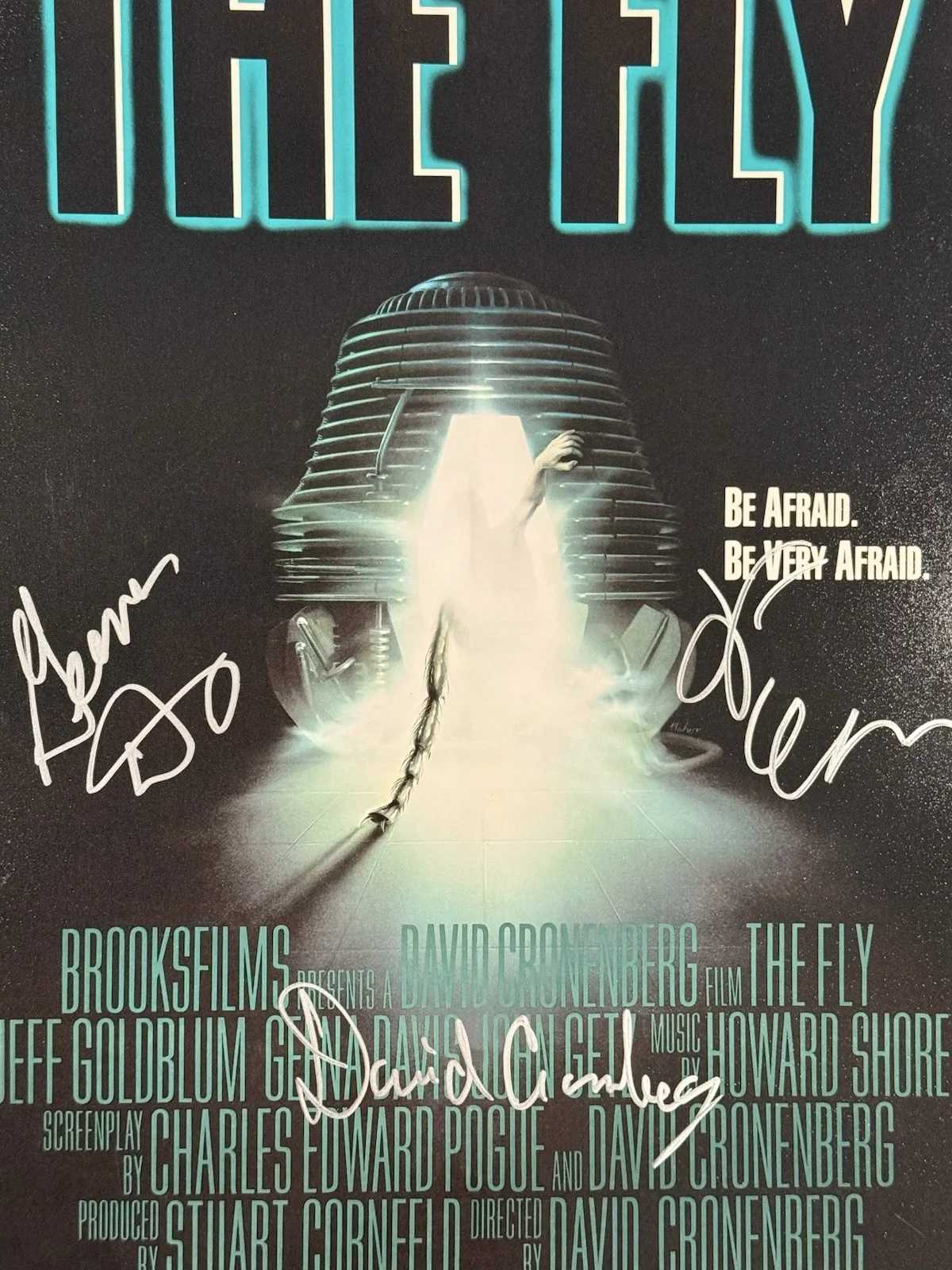 David Cronenberg Jeff Goldblum Geena Davis — DAVID CRONENBERG JEFF GOLDBLUM GEENA DAVIS SIGNED 12x18 THE FLY PHOTO BECKETT-B, image 4