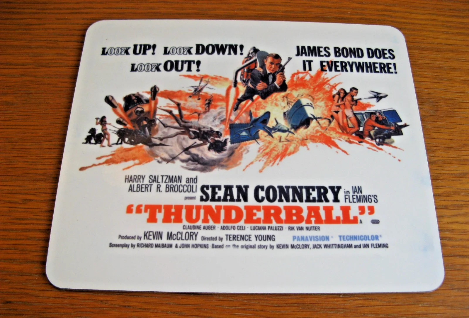 Rare James Bond Sean Connery Thunderball Set of 6 Place Mats - 23 X 19 cm, изображение 2