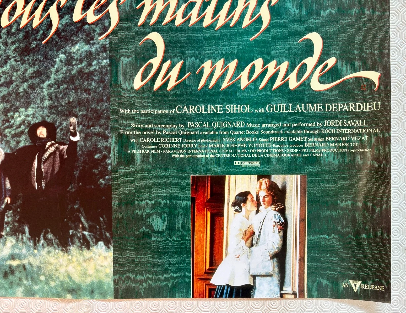 Tous Les Matins Du Monde Original 1991 Quad Poster Anne Brochet, изображение 3