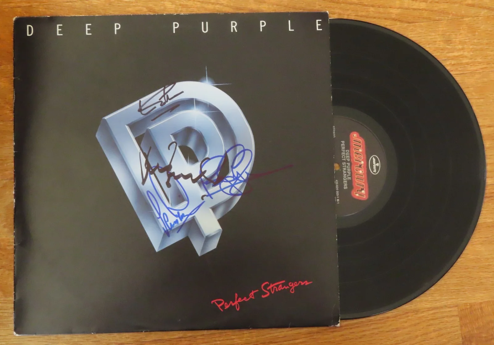 DEEP PURPLE signed PERFECT STRANGERS Record PSA RITCHIE BLACKMORE GILLAN PAICE 4, изображение 3