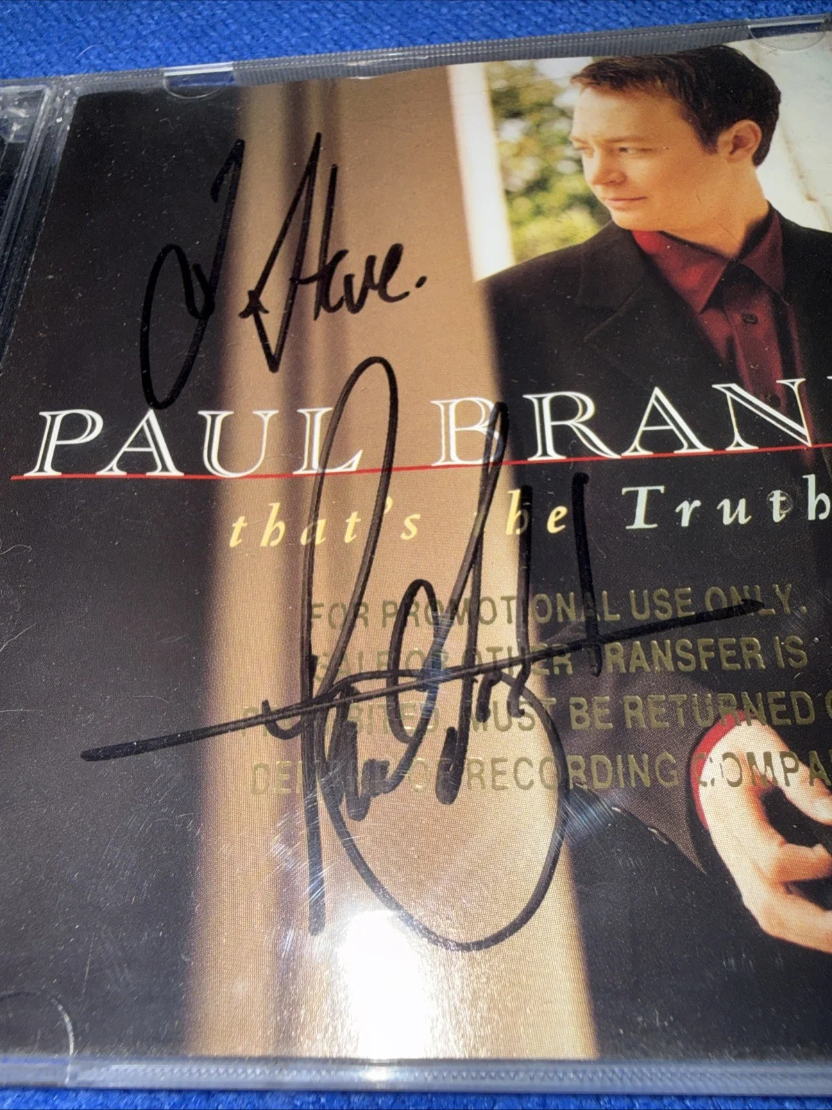 Paul Brandt ‎– That's The Truth (CD, 1999, Reprise) Autographed Rare Memorabilia, изображение 2