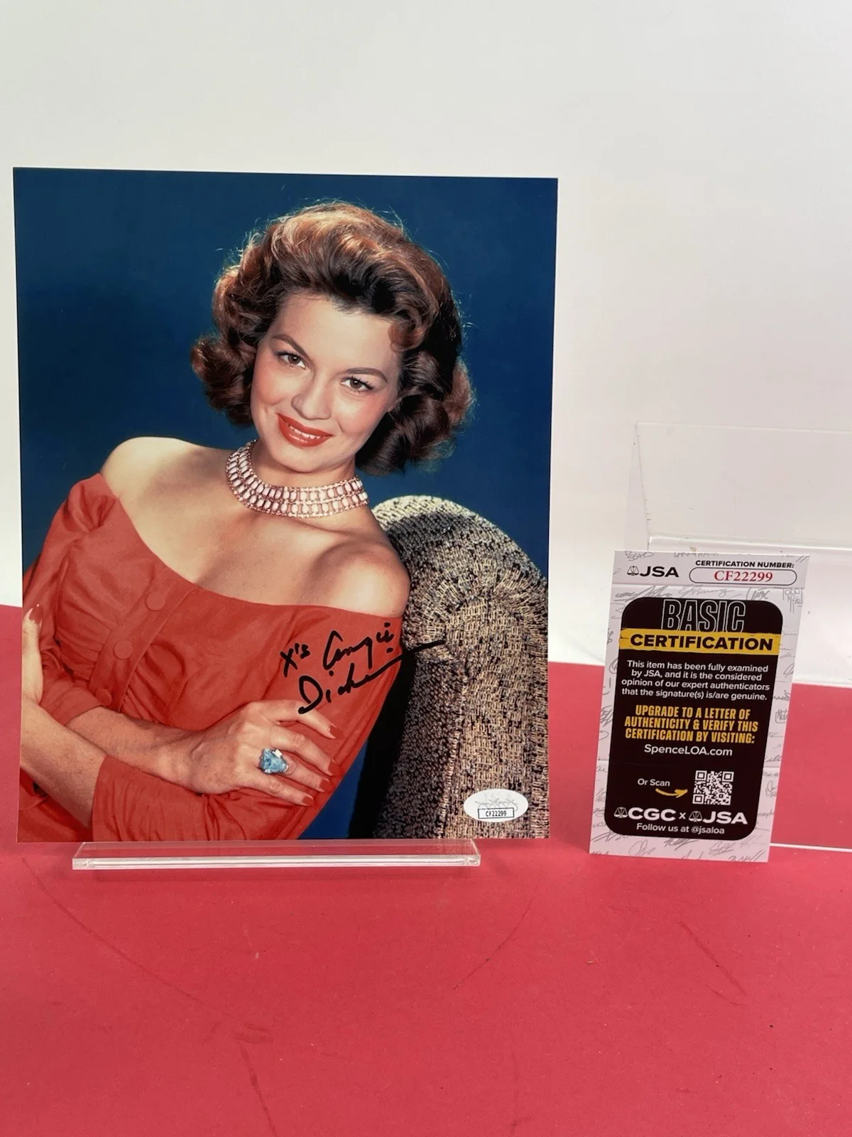 Angie Dickinson hand signed 8x10 photograph JSA Certified,Superb early image #2, изображение 2