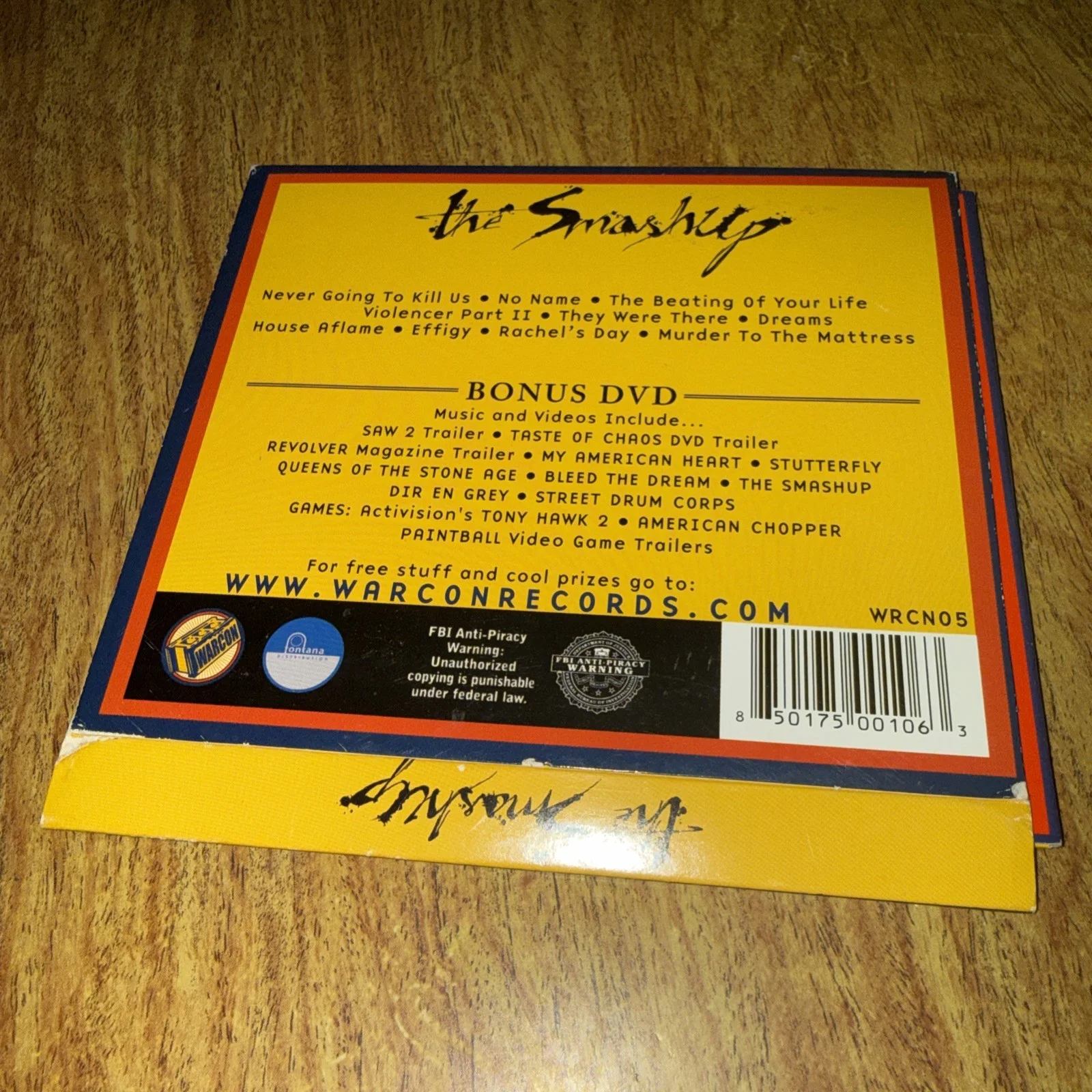 The Smash up Band Signed Cd Sleeve, image 2