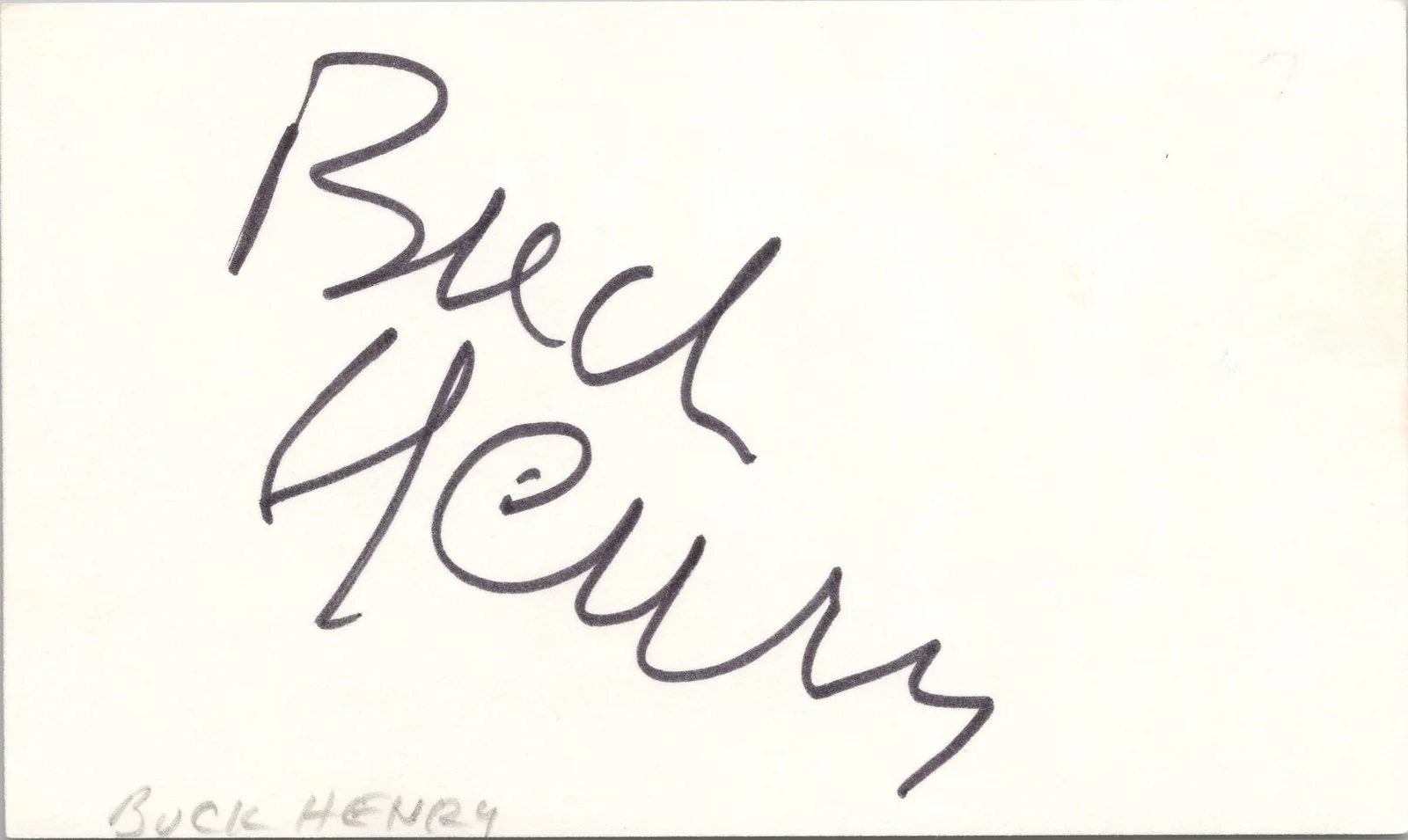 Buck Henry — Buck Henry Signed 3x5 Index Card The Graduate Autographed