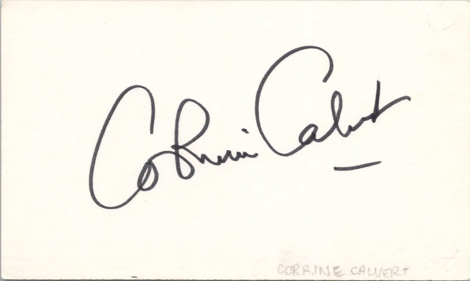Corinne Calvet — Corinne Calvet Signed 3x5 Index Card Last Chance Castle Autographed