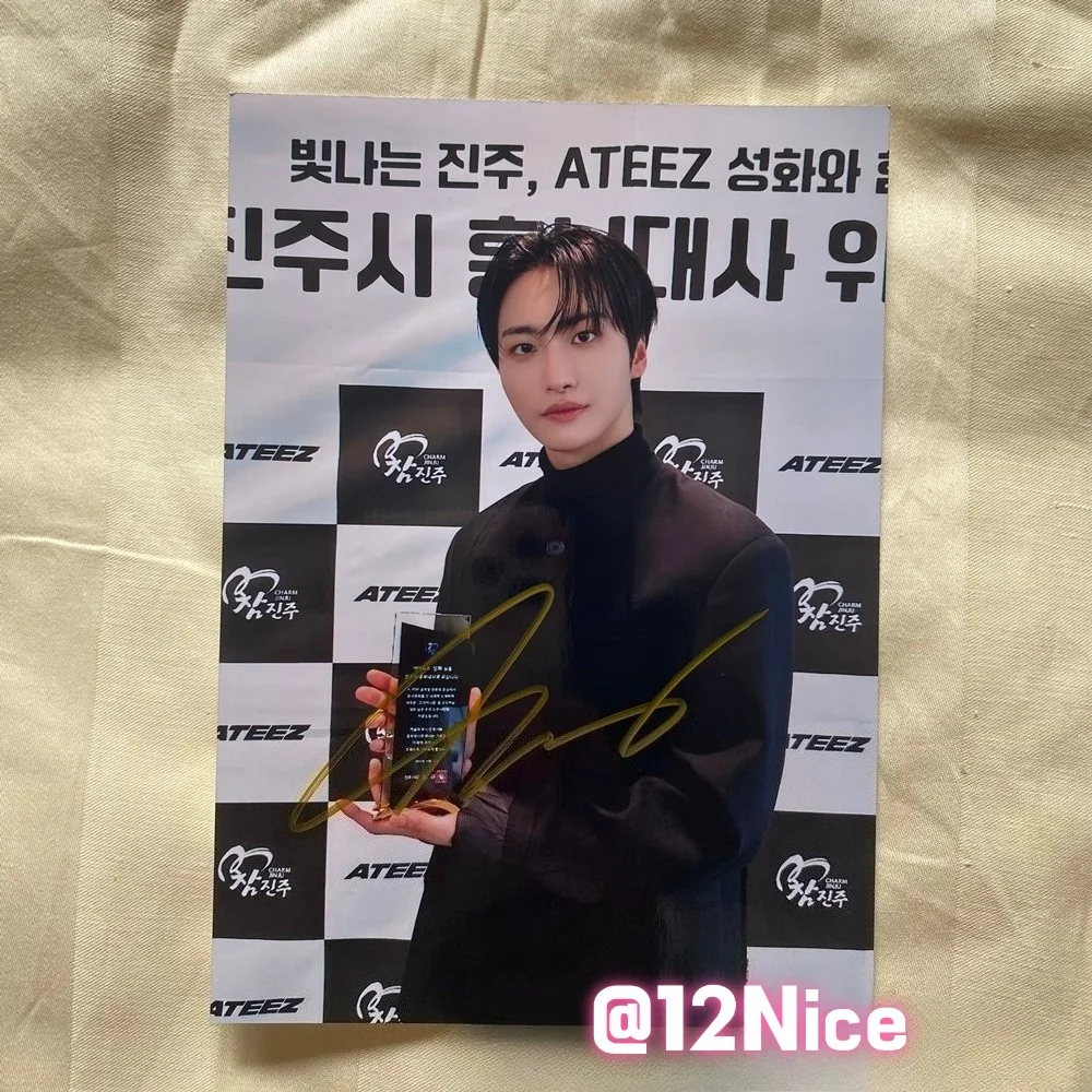ATEEZ ateez Seonghwa Autographed Signed Photo 4*6 K-POP Collection 2025a #Nice, изображение 2