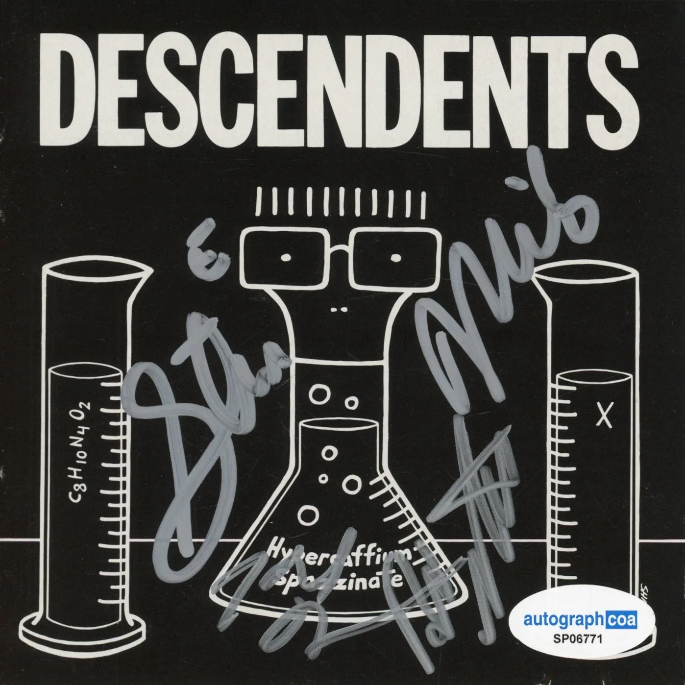 Descendents Band Signed Autograph Hypercaffium Spazzinate CD Cover Framed ACOA, image 2