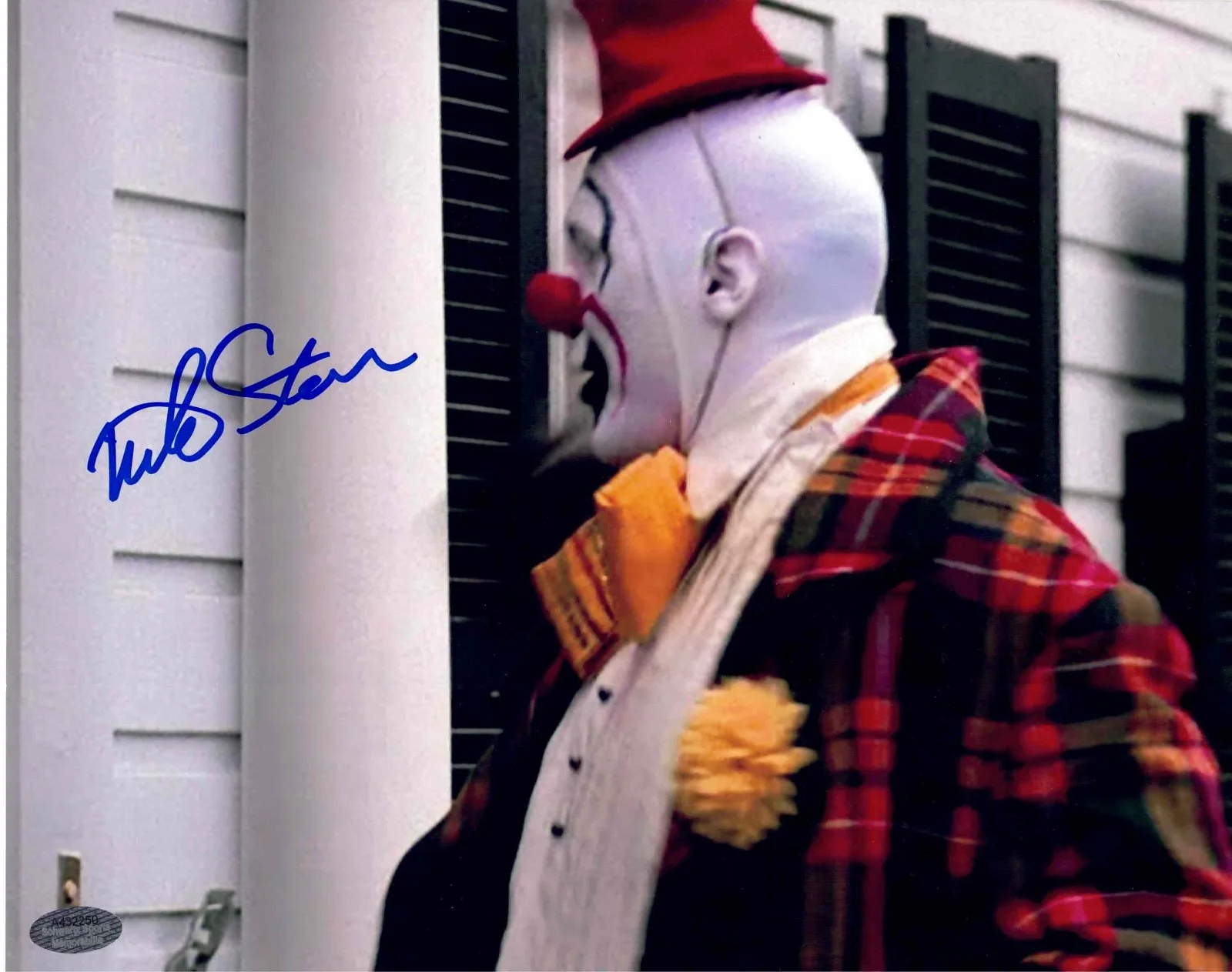 Mike Starr — Mike Starr Signed Uncle Buck 8x10 Photo Pooter Clown Waiting Door John Candy COA