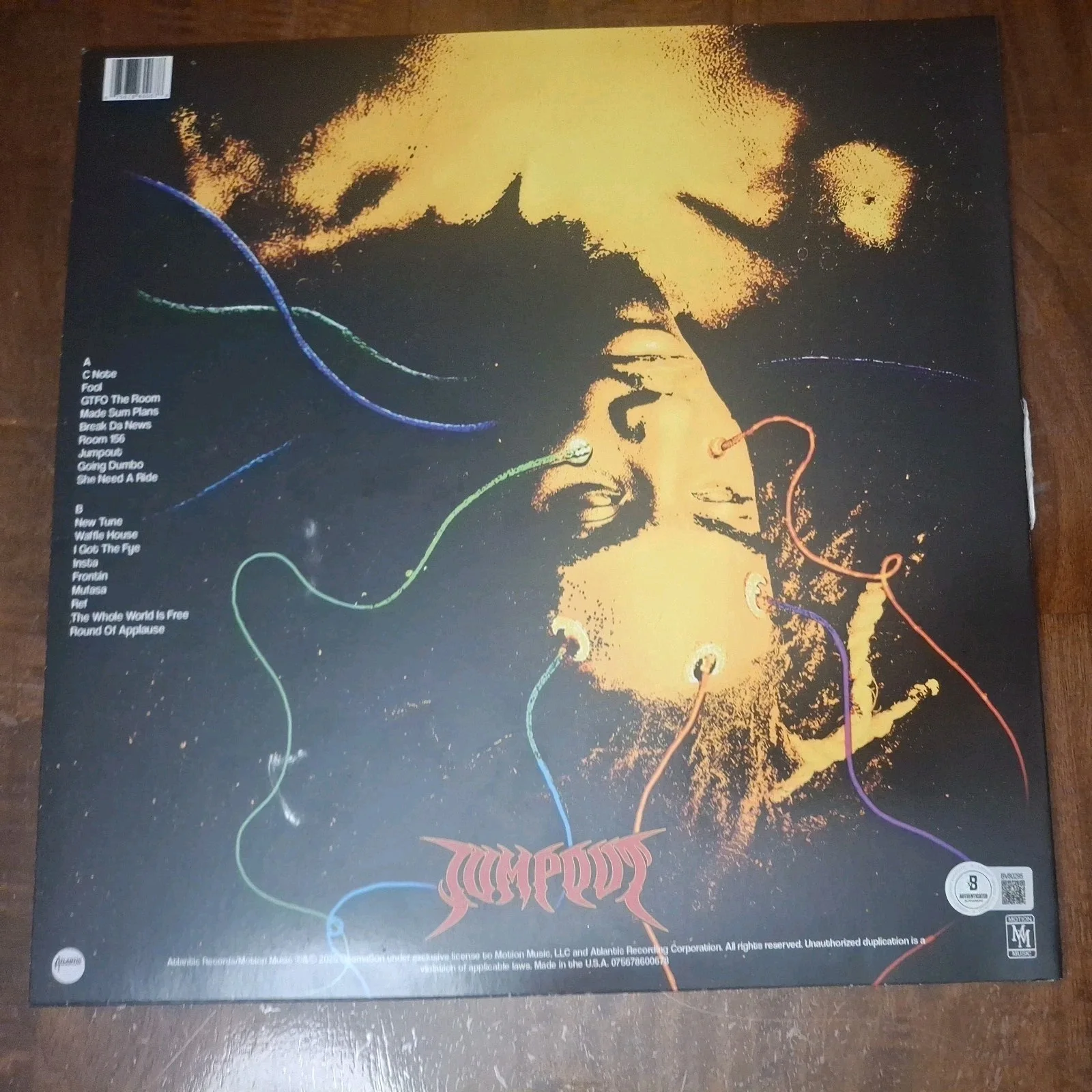 Osamason LIL O Rapper Signed Jump Out LP Vinyl Bas Beckett Certified #BV80295, image 4