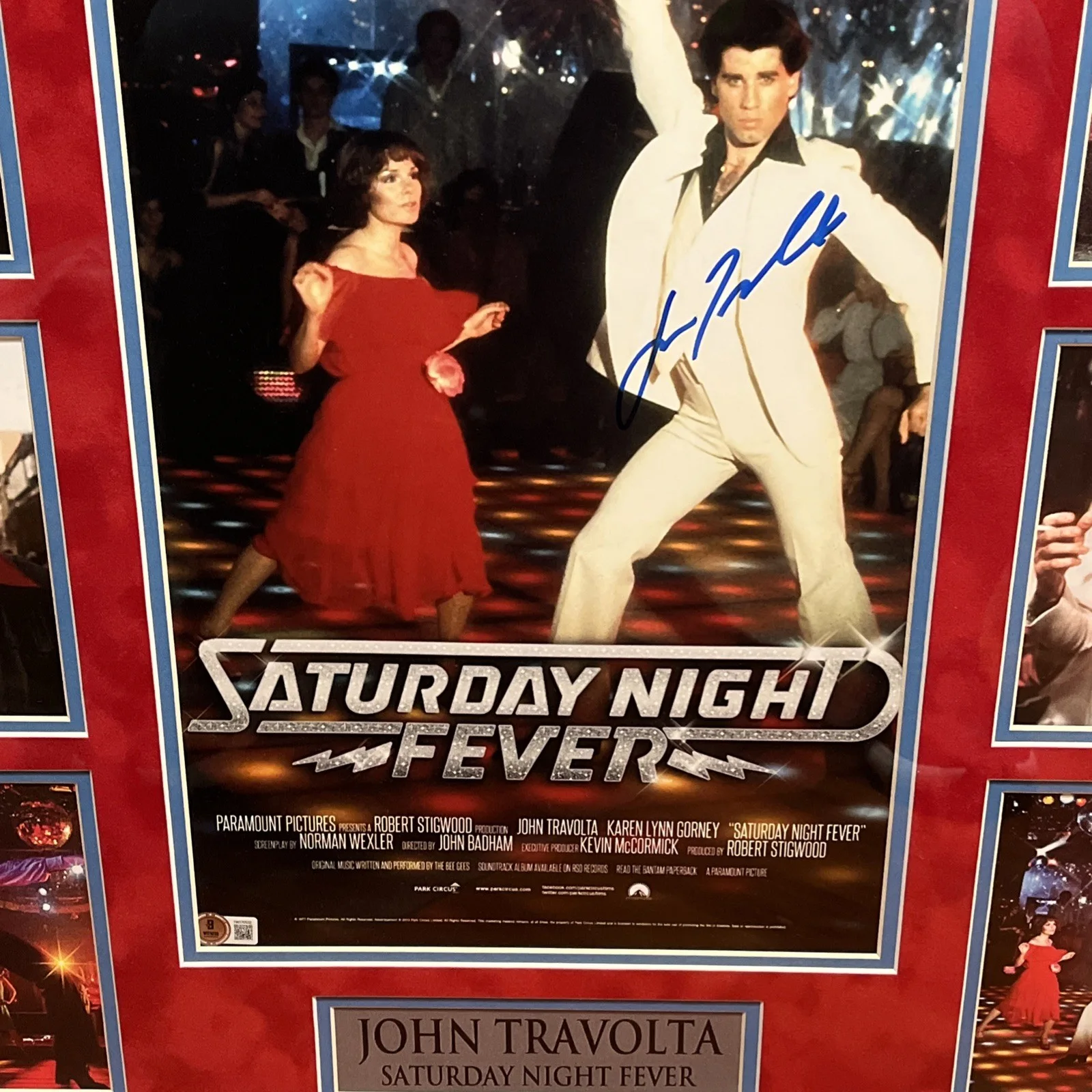 John Travolta — John Travolta autograph 25 X 27” Professionally Framed Beckett, image 3