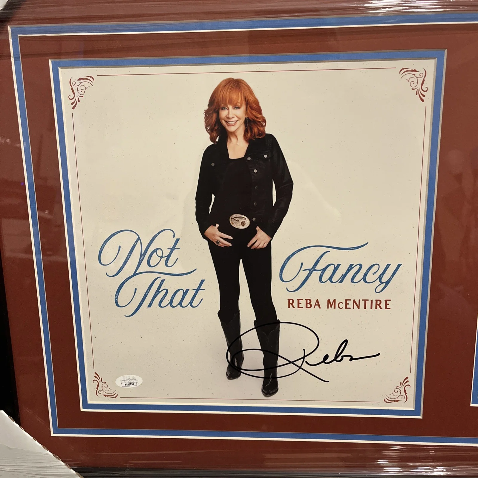 Reba McEntire autograph Framed 19 X 32 JSA COA, image 2