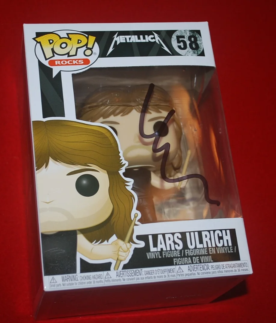 METALICA drummer LARS ULRCH Signed Funko Pop Beckett COA BV81443, изображение 2